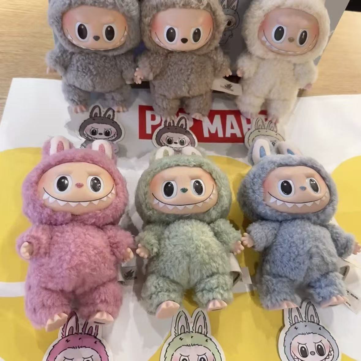 Labubu拉不拉不新品三代玩偶娃娃磨绒玩具