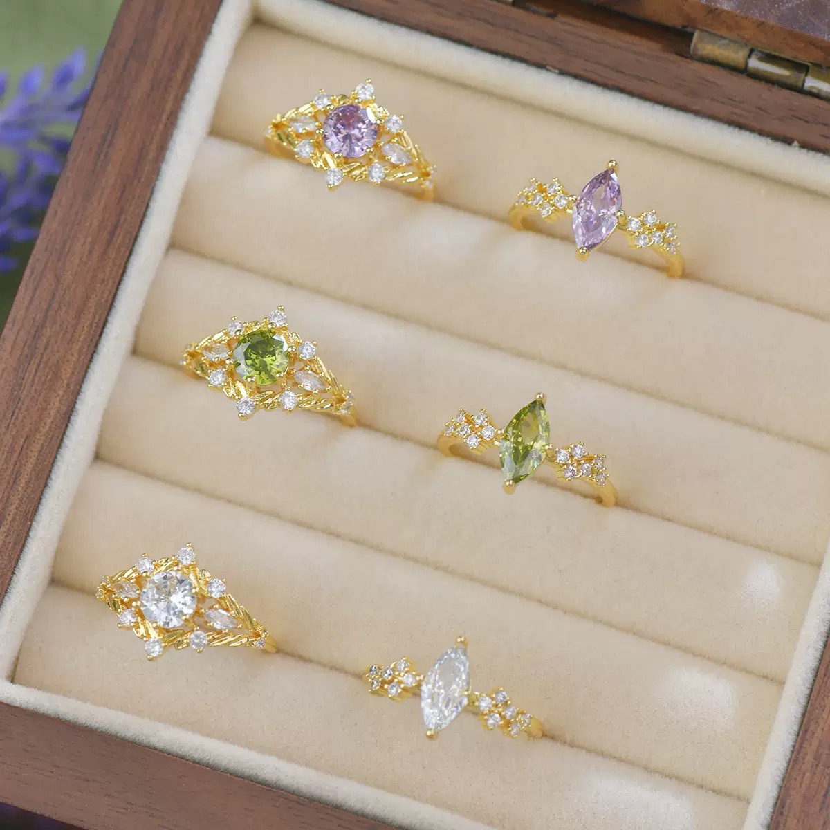 合金戒指 【暮光仙境】镀K金！高颜值气质款原创设计高级感戒指