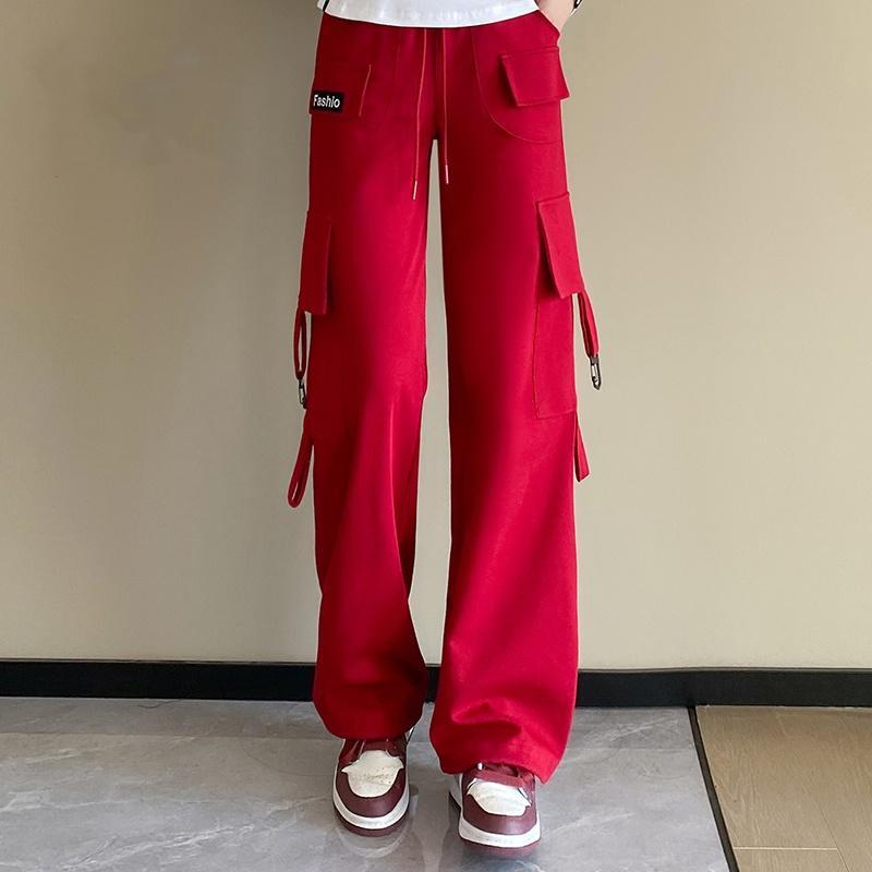 广场舞裤子工装裤女春秋新款运动健身直筒长裤户外团队跳操裤TZM