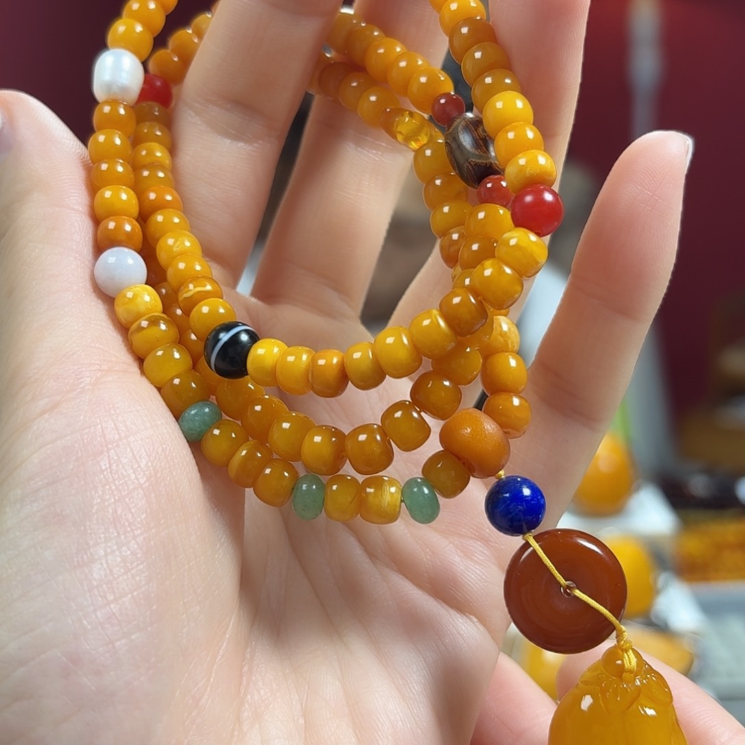 蜜蜡未镶嵌颈饰项链