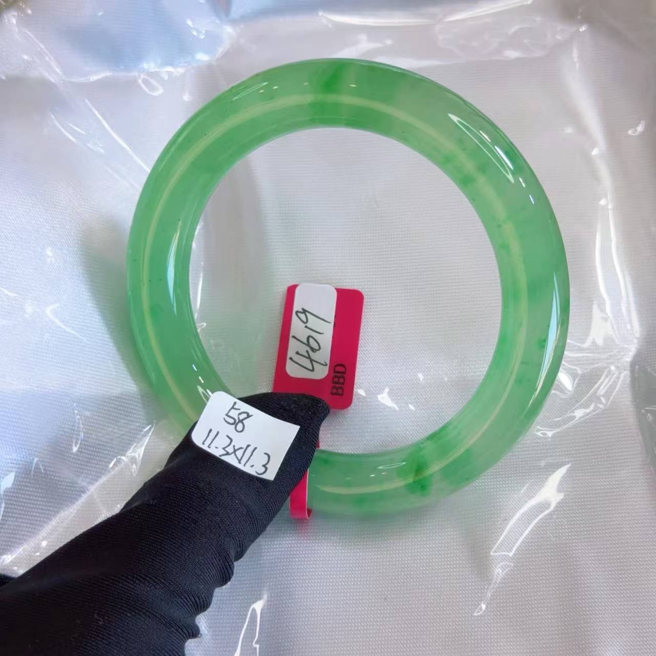 58圈口4619天然A货非洲翠手镯（撕毁标签概不退换
