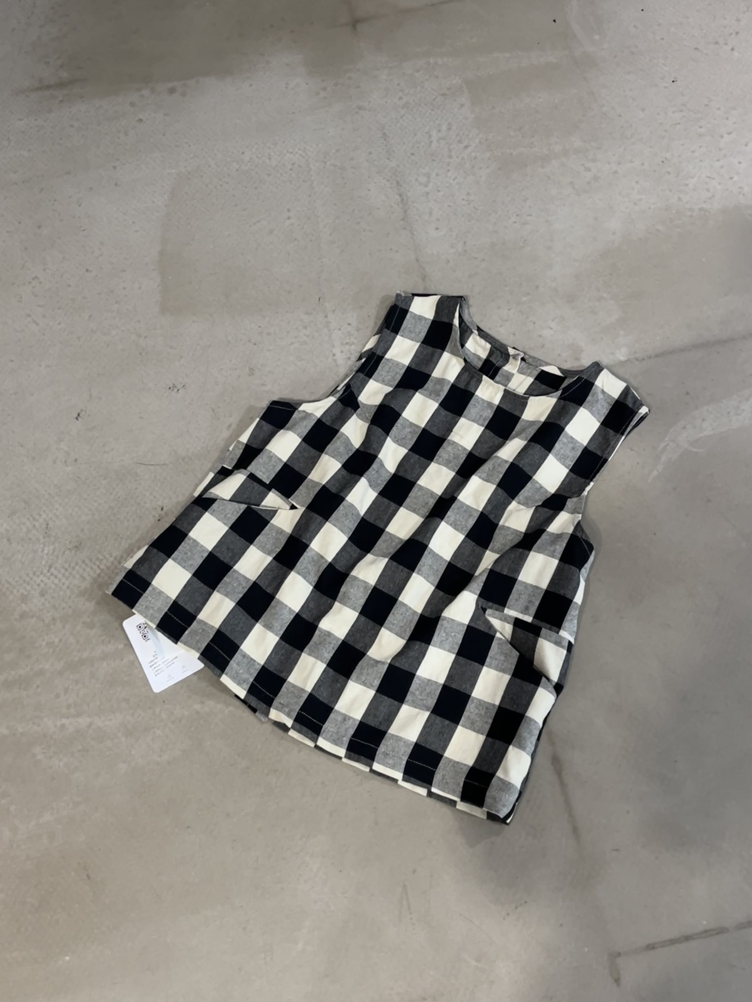 韩系ins格子无袖背心 8103