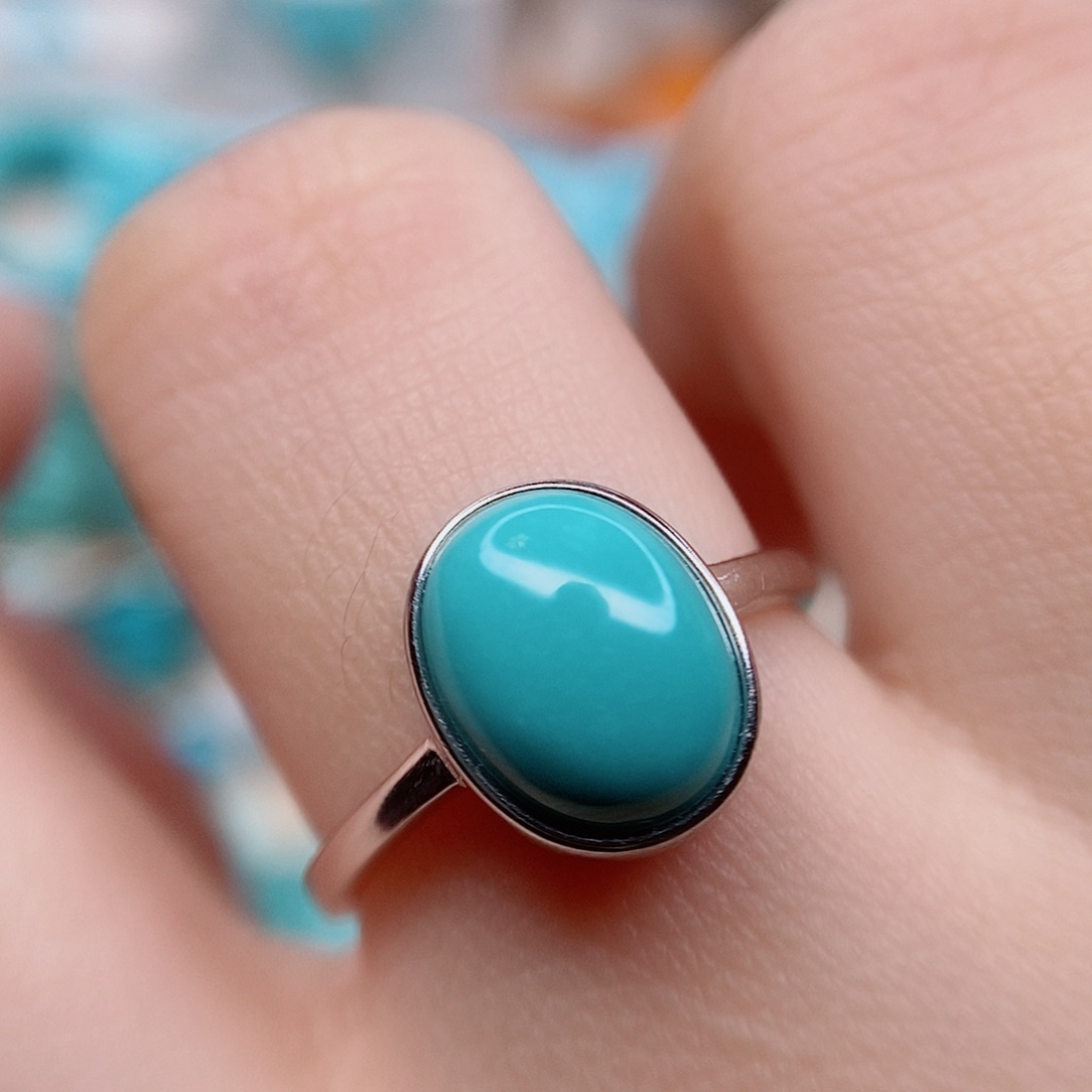 绿松石戒指银S925镶嵌