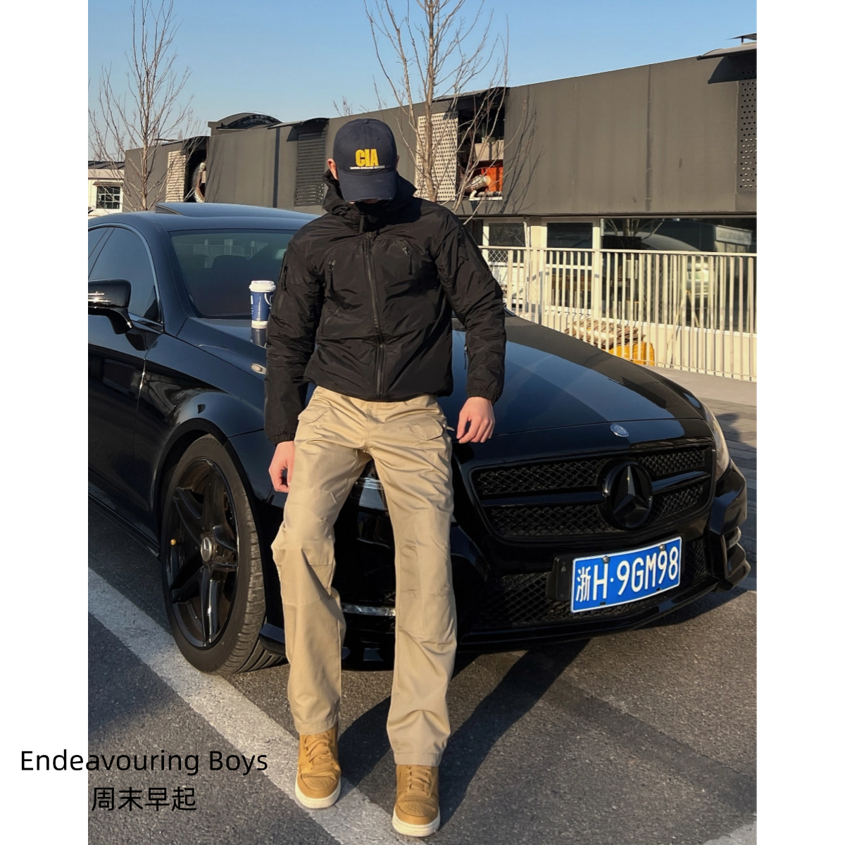 周末早起 春秋美式硬汉战术工装裤立体直筒户外防水休闲长裤男士