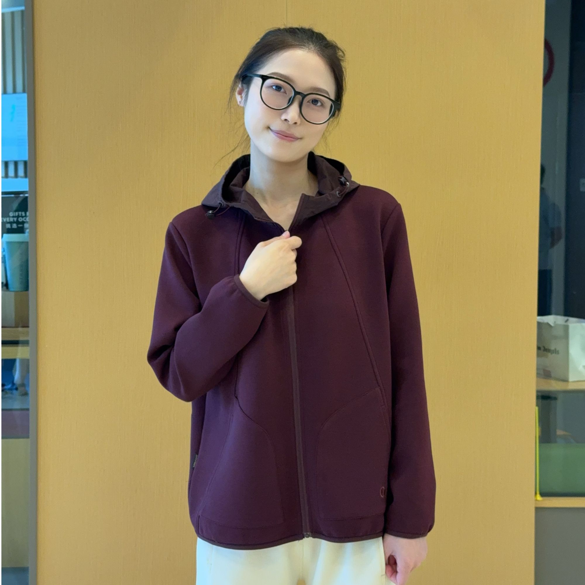 秋季新款天丝棉连帽带拉链上衣