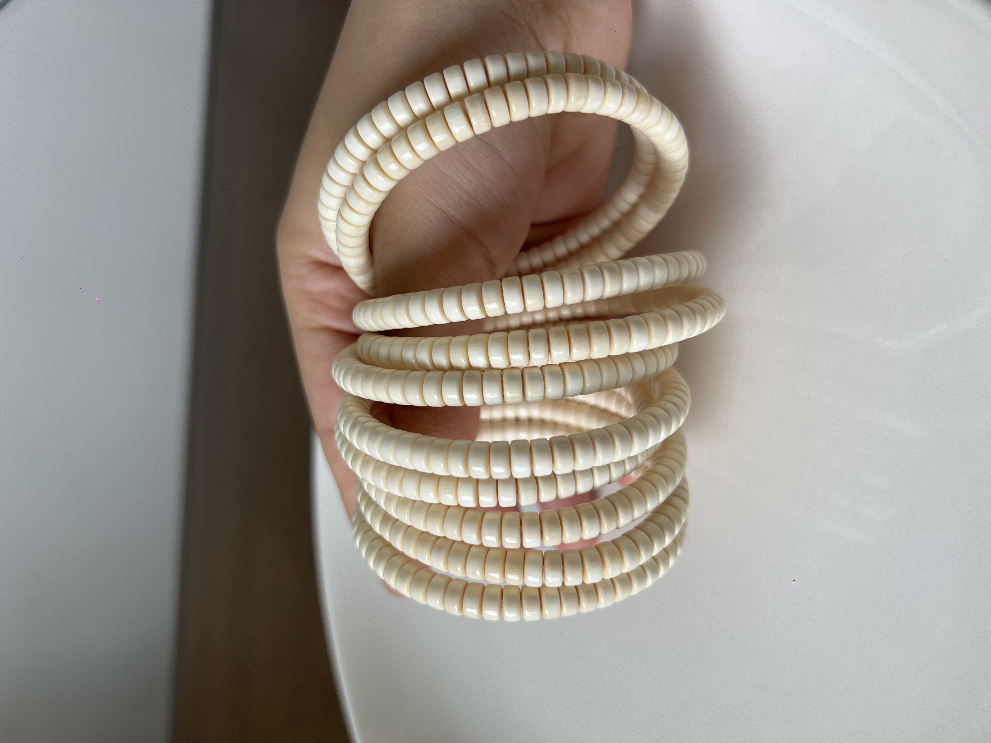 天然猛犸牙精品药片6×3mm