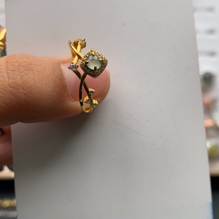 翡翠戒指银S925镶嵌11111