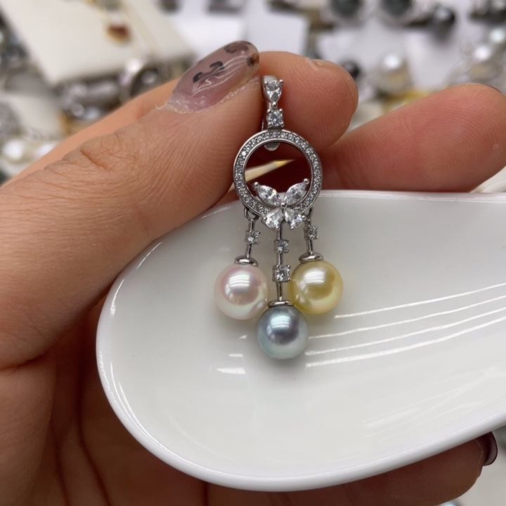 海水珍珠吊坠(不含链)银S925镶嵌