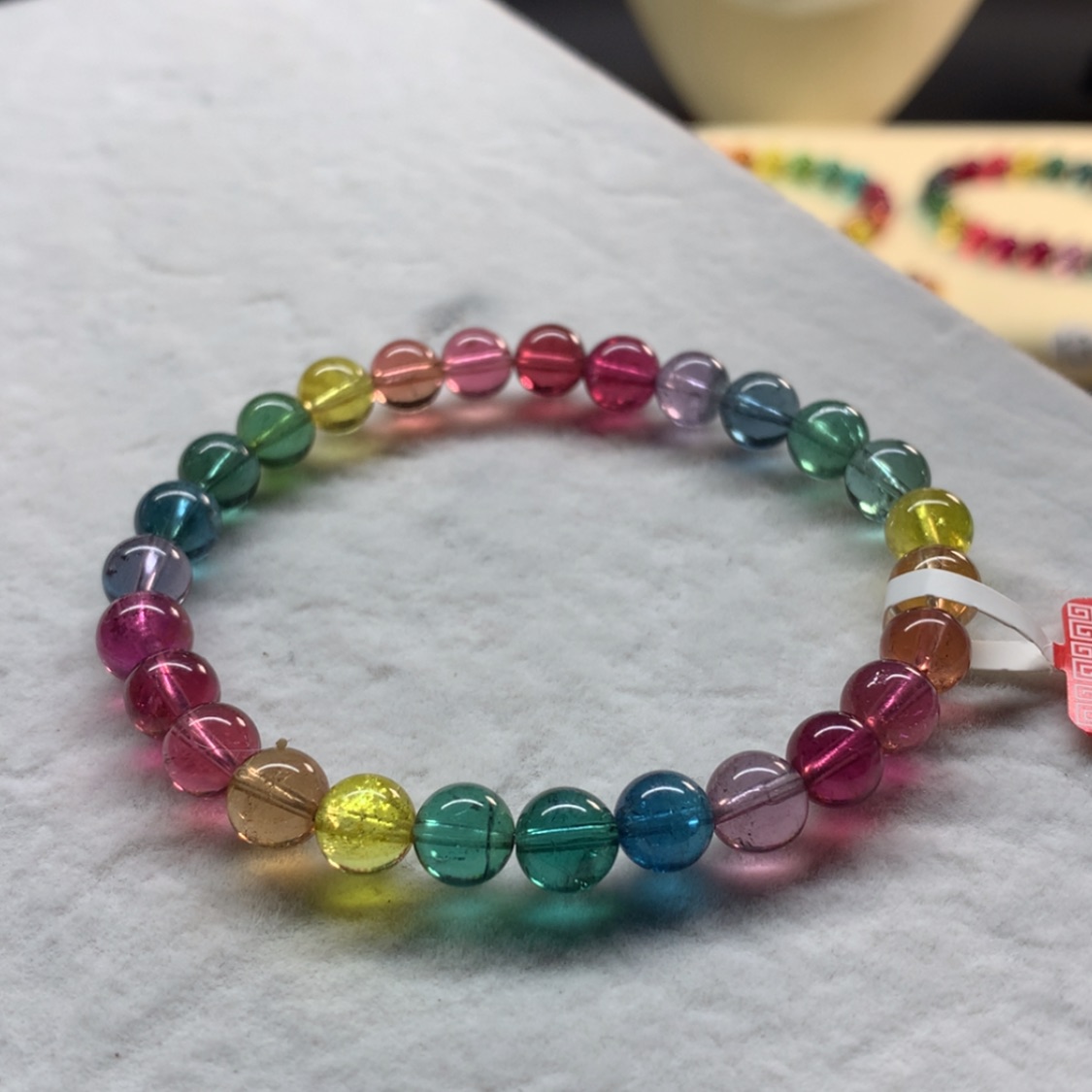 【闪购商品】未镶嵌手链碧玺荧光色标单圈6.8