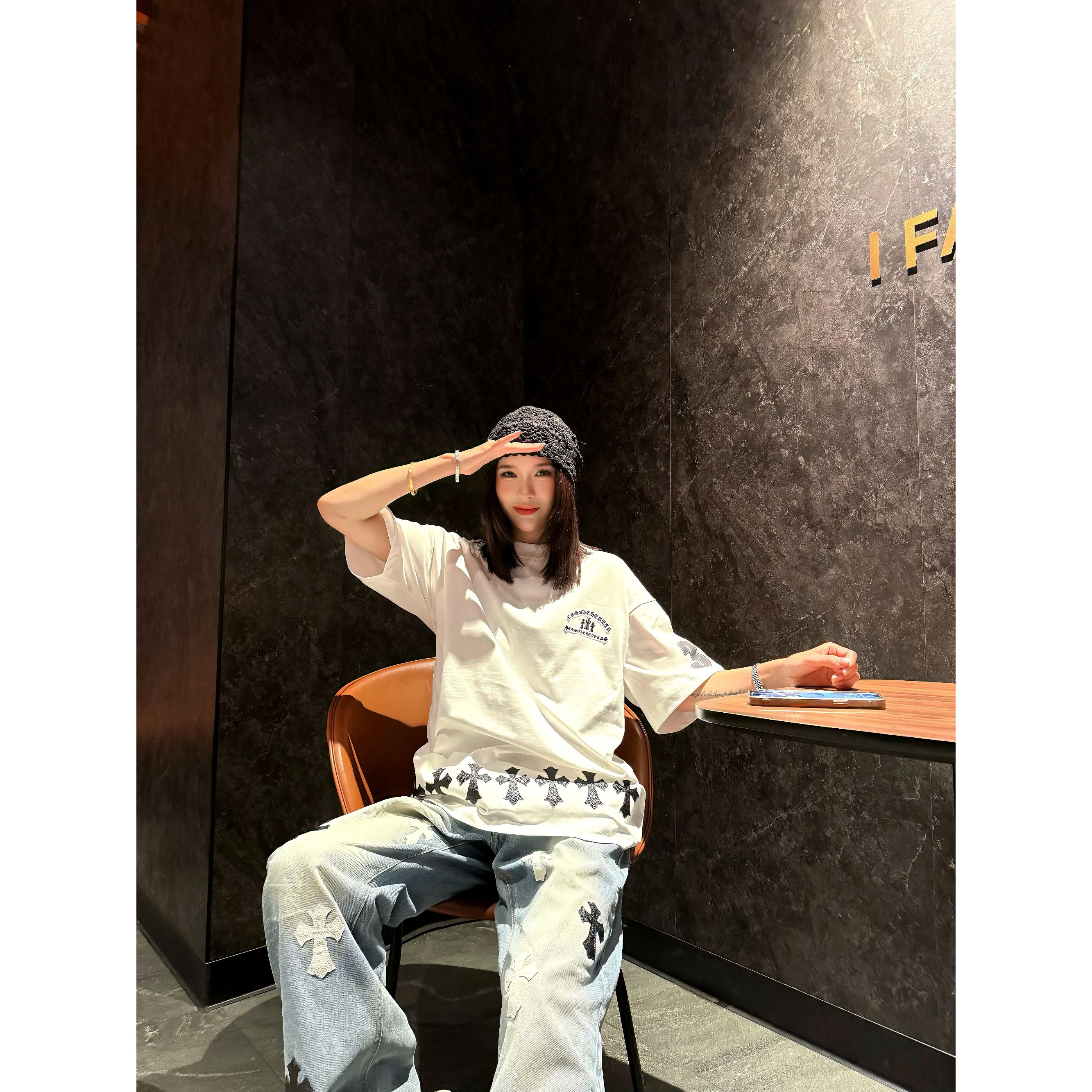 2537KE罗心新款短袖T恤320克重克 轻奢高端款 时尚百搭