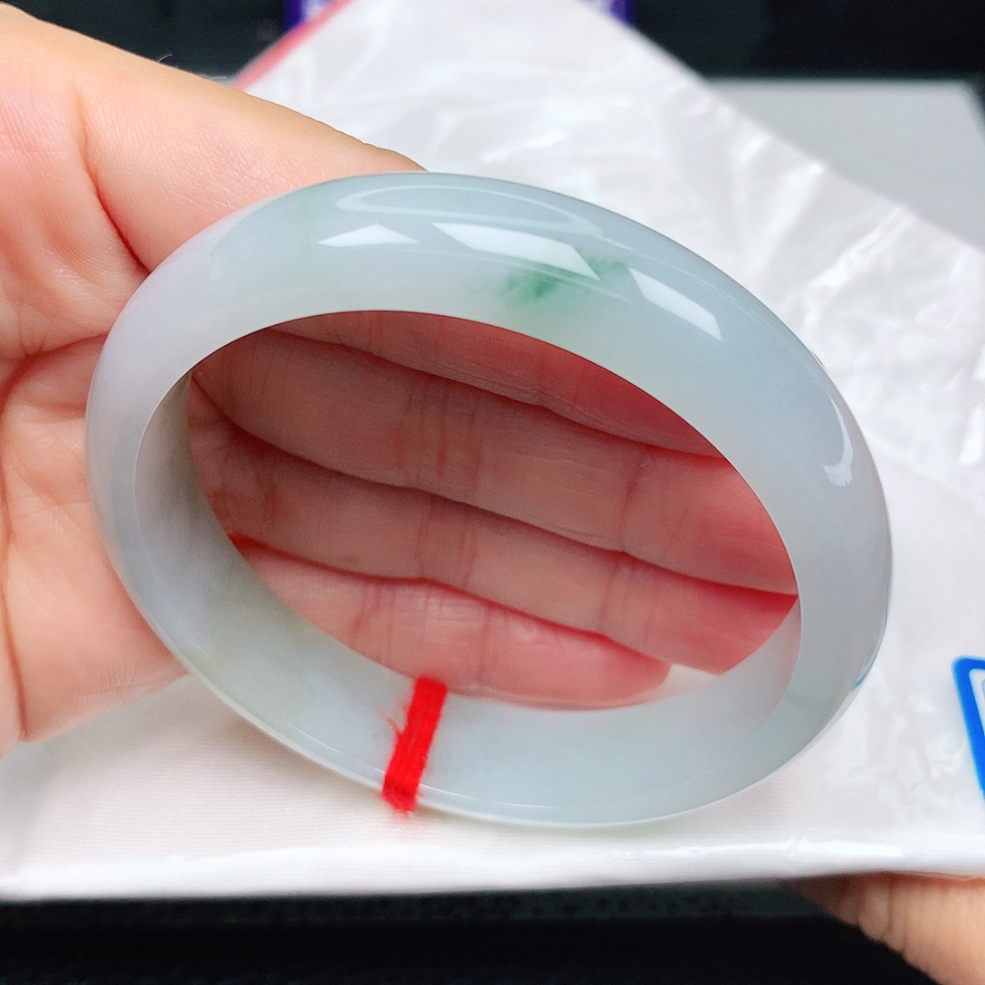 未镶嵌手镯翡翠冰胶飘绿2