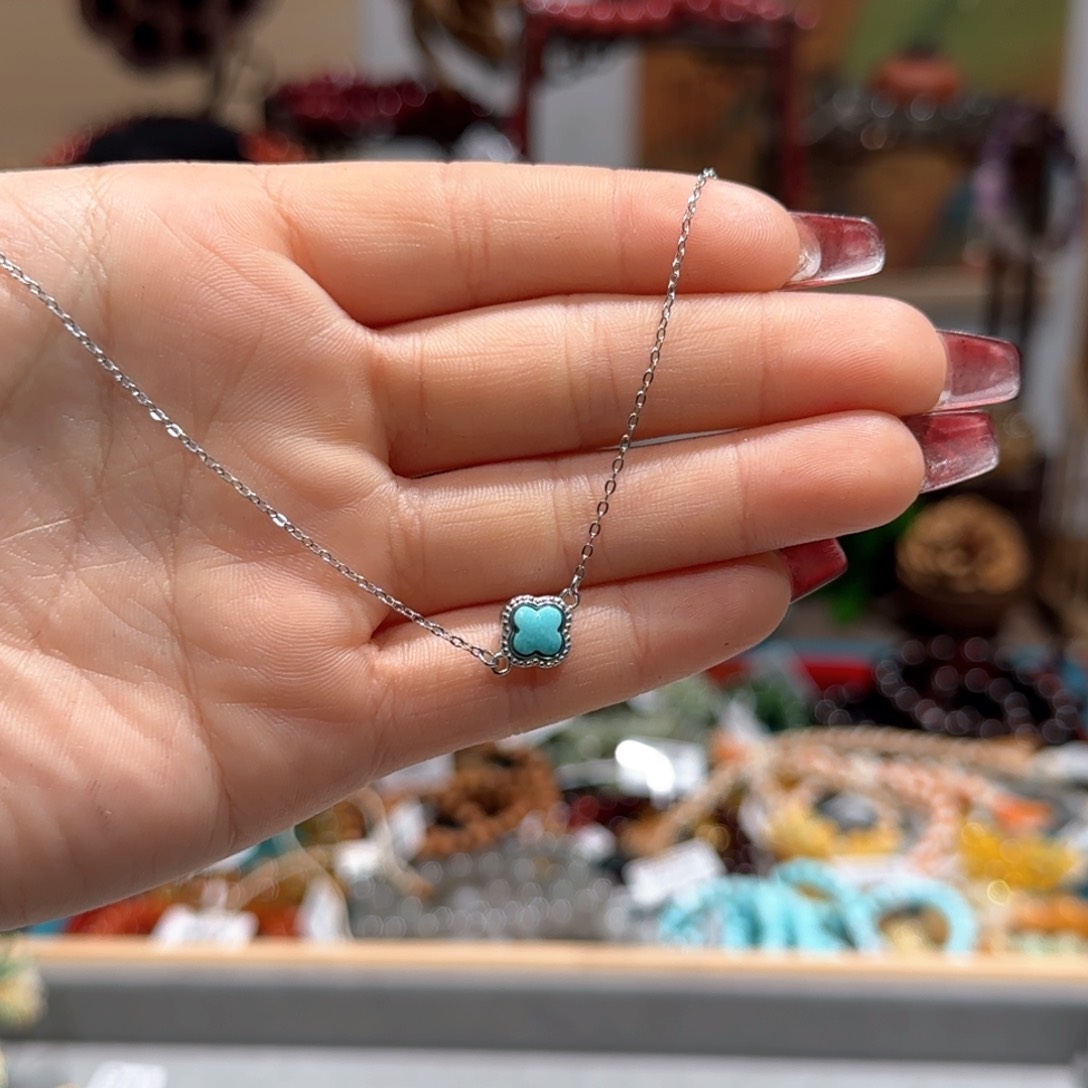 绿松石手链银S925镶嵌手链