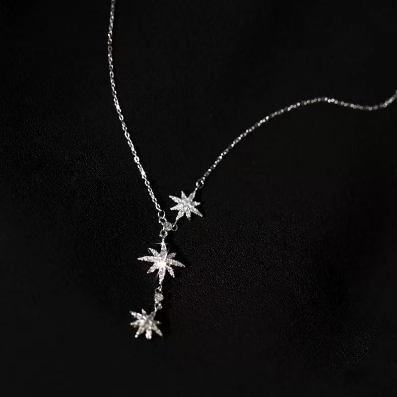 钛钢项链 六芒星项链韩国轻奢小众设计高级感复古明星同款锁骨链