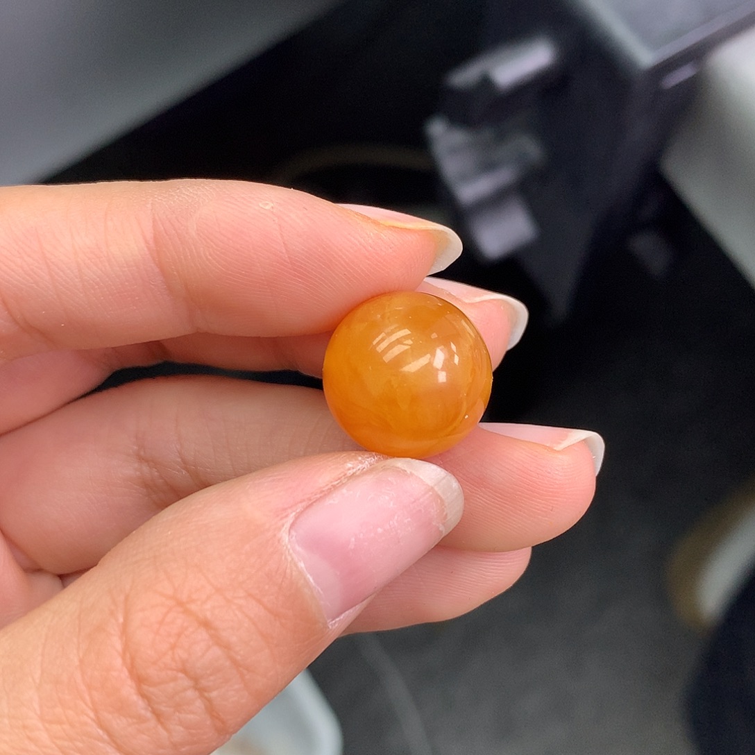 琥珀未镶嵌珠宝奇石15.4mm全品