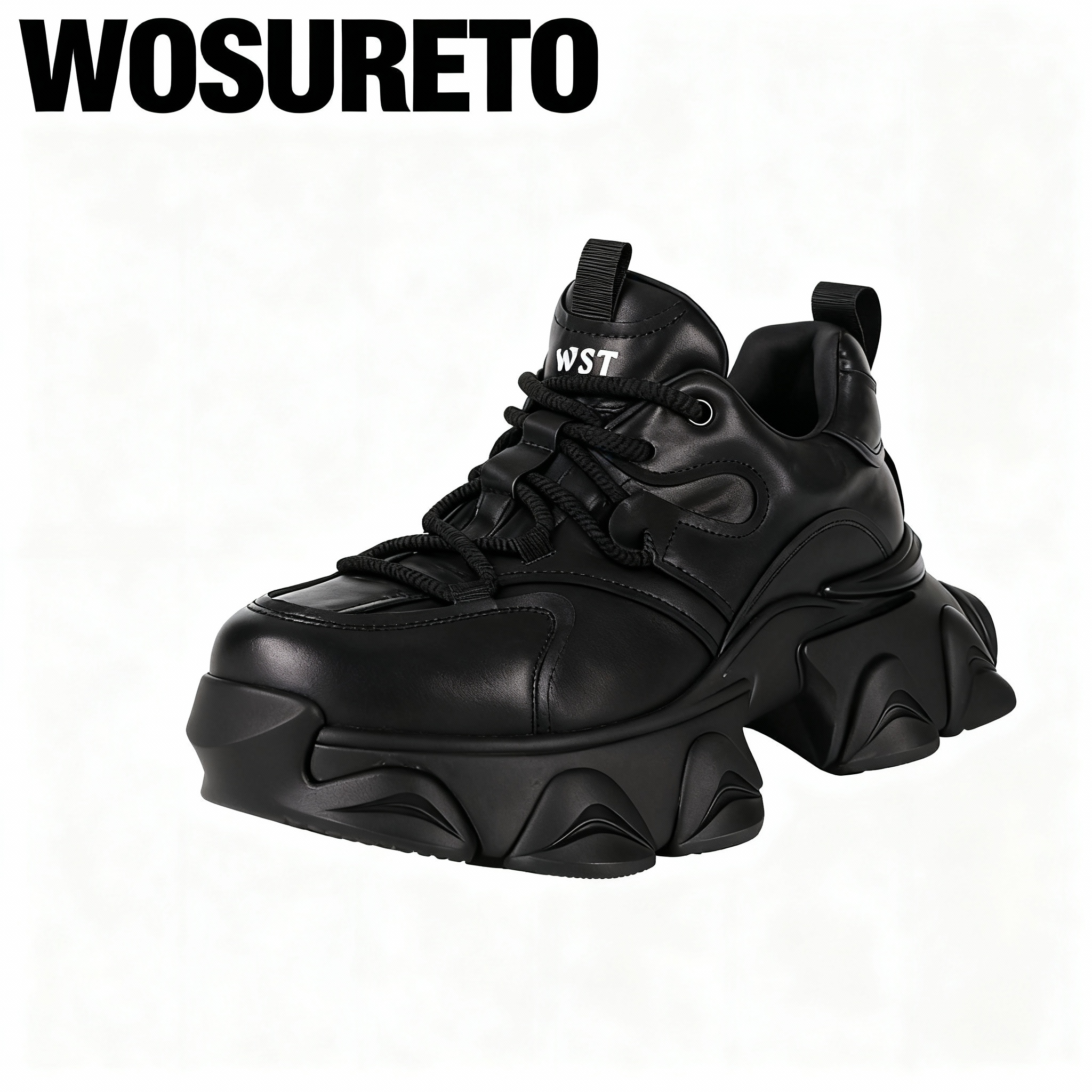 柳岩同款Wonsureto老爹鞋法式纯色简约增高时尚休闲鞋透气百搭