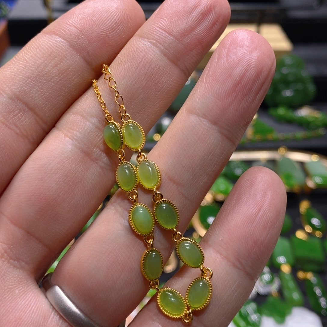 和田玉（碧玉）戒指银S925镶嵌