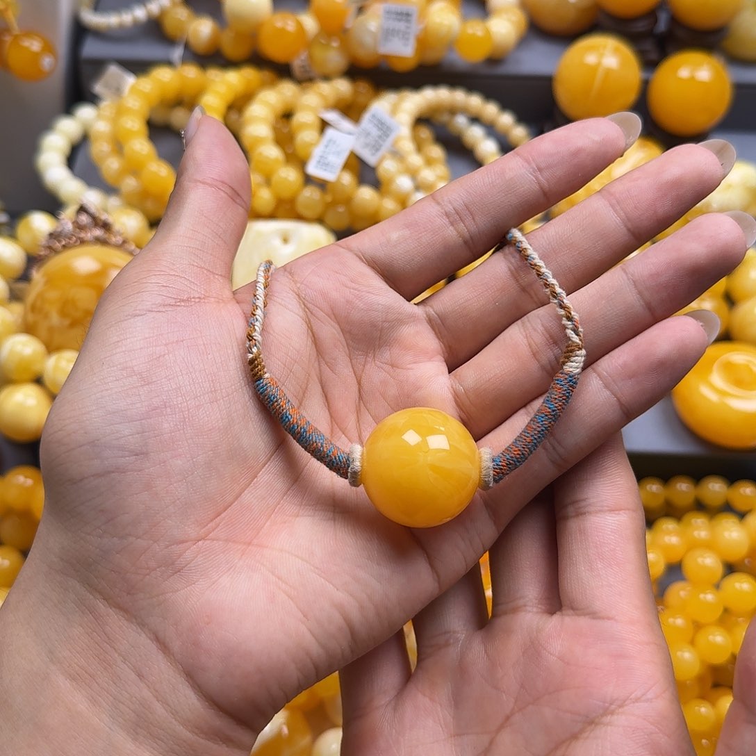 未镶嵌琥珀珠宝奇石锁骨26mm