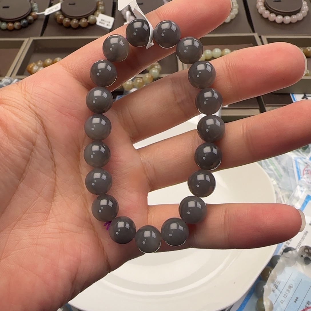 和田玉未镶嵌手链卡10香芋紫，54