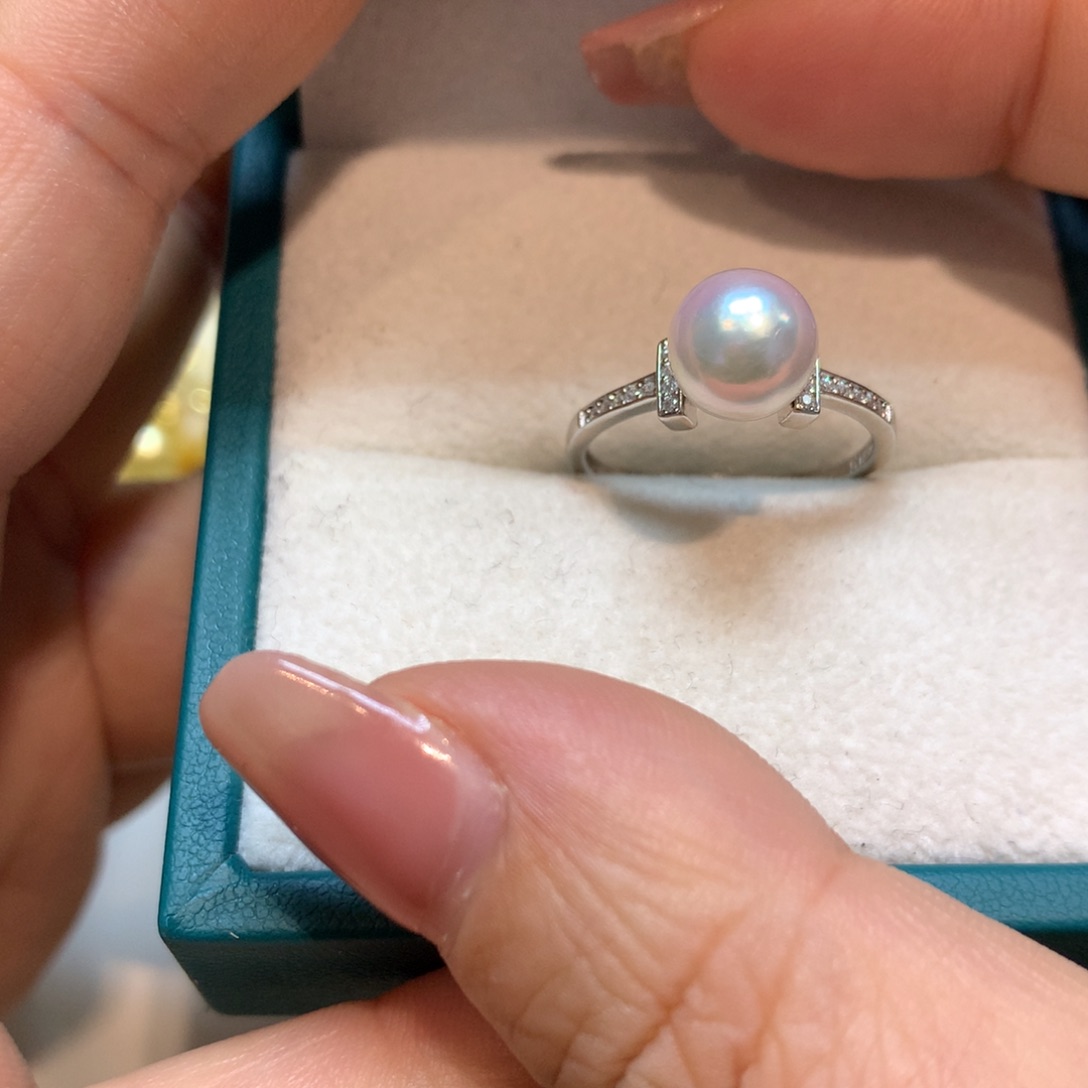 海水珍珠戒指银S925镶嵌
