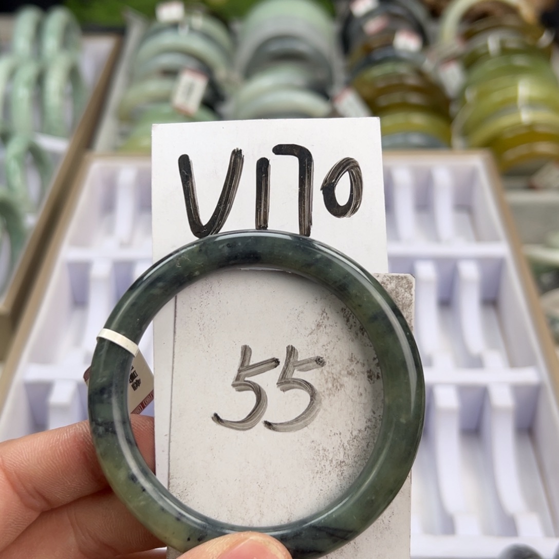 岫玉手镯未镶嵌天然岫玉微瑕