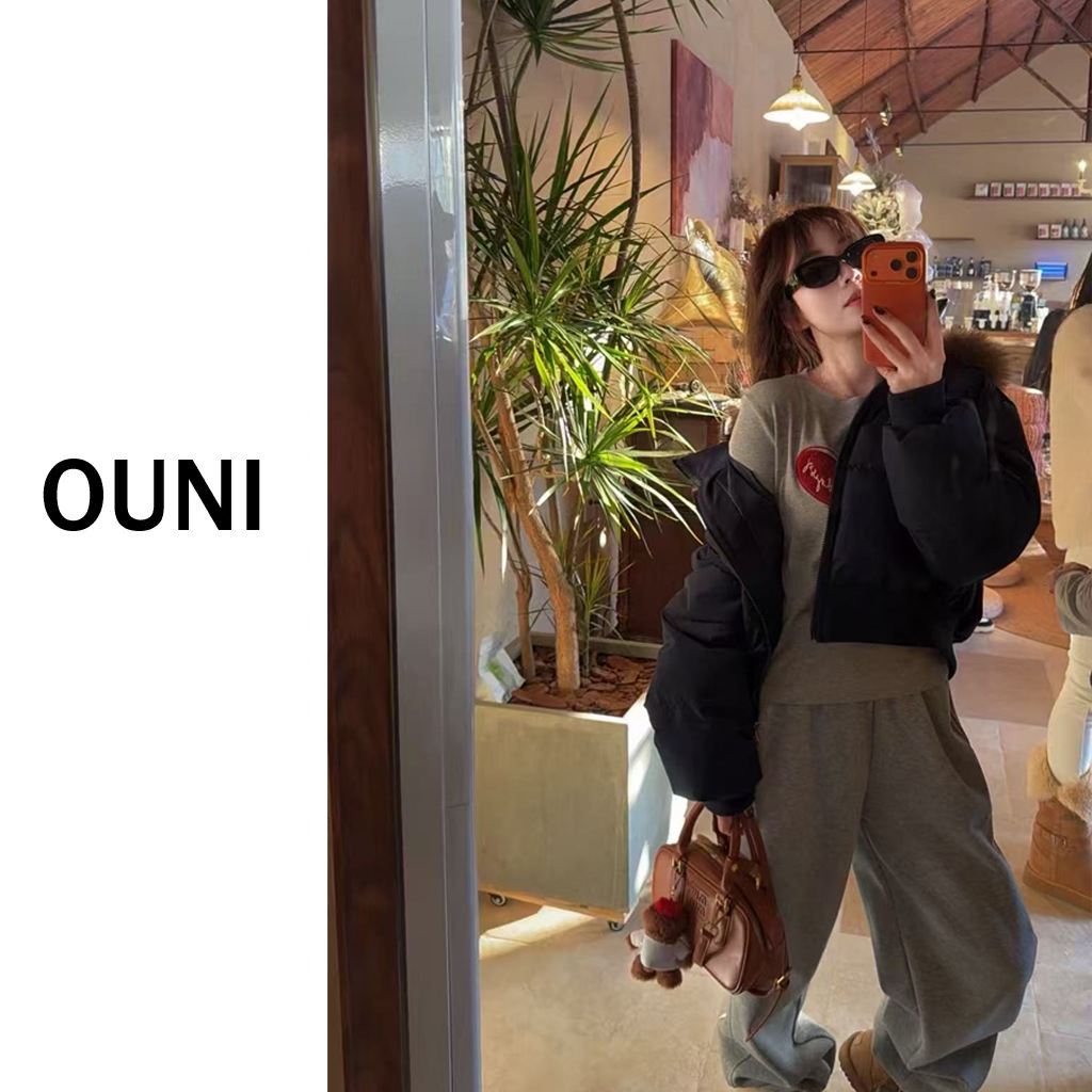  OUNI “ 烛映暖光 “ 美式大毛领外套短款~ 小个子面包服外套