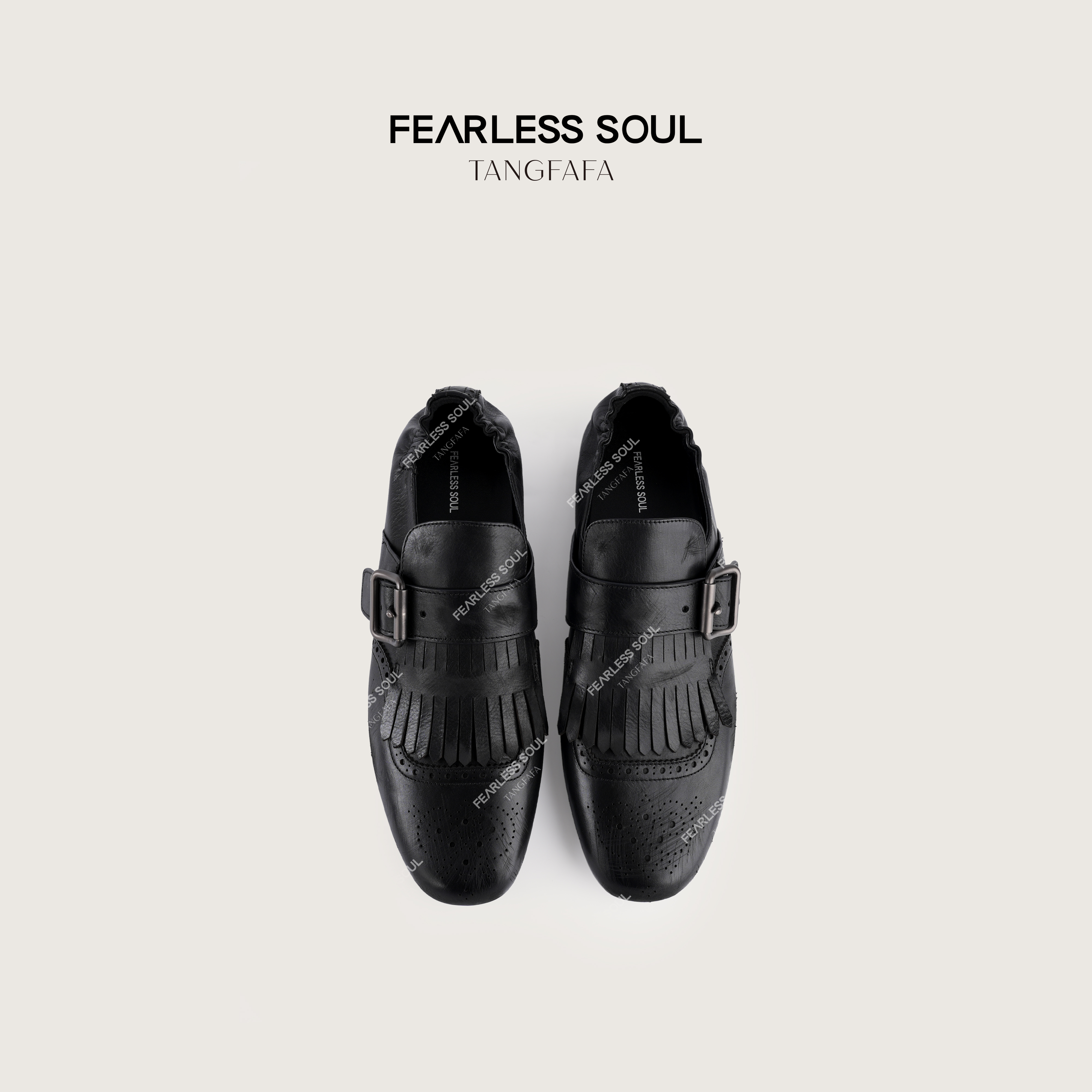 唐发发TFF 小众复古方头流苏雕花平底鞋英伦鞋 825FU169 *