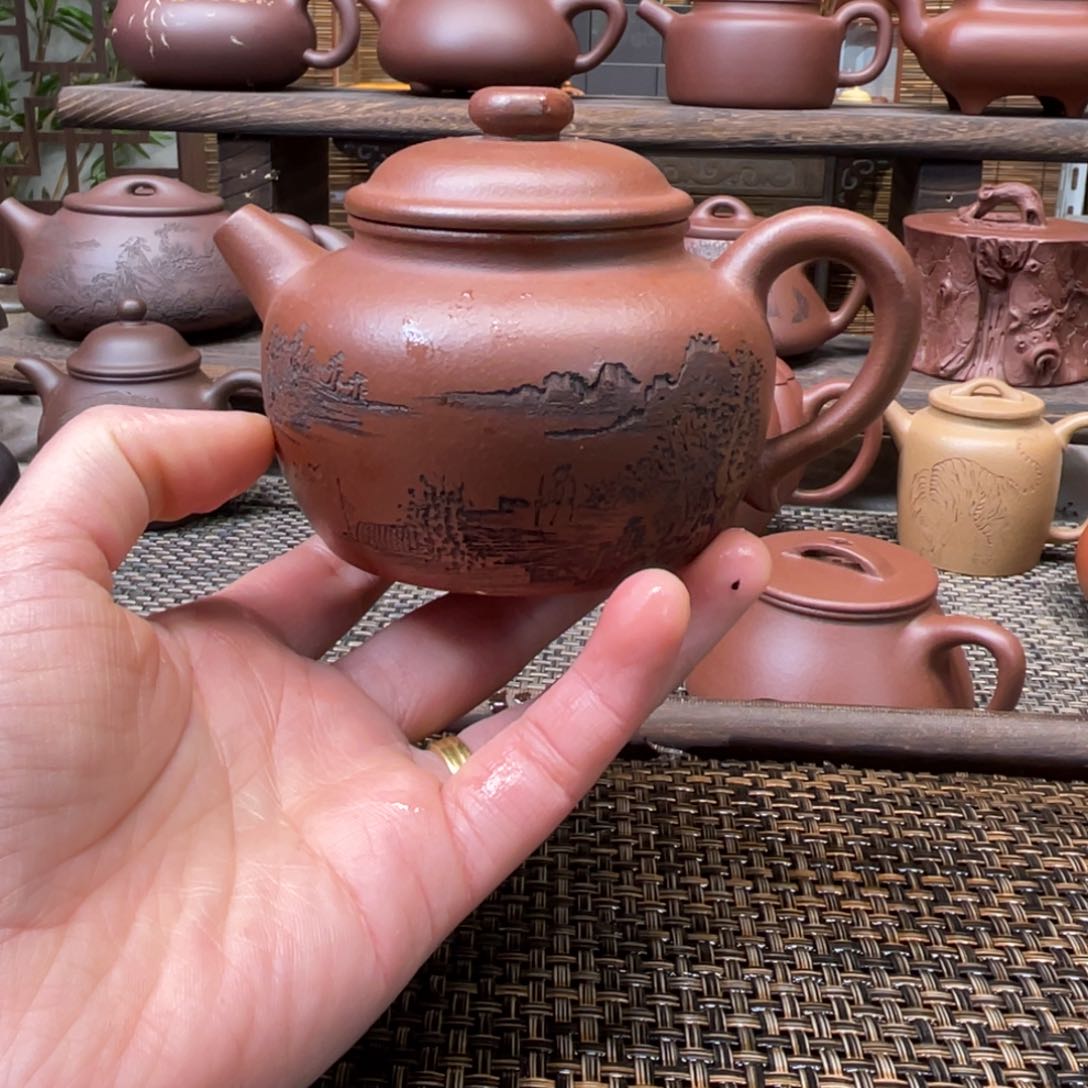 紫砂茶壶宜兴原矿紫砂手工制200