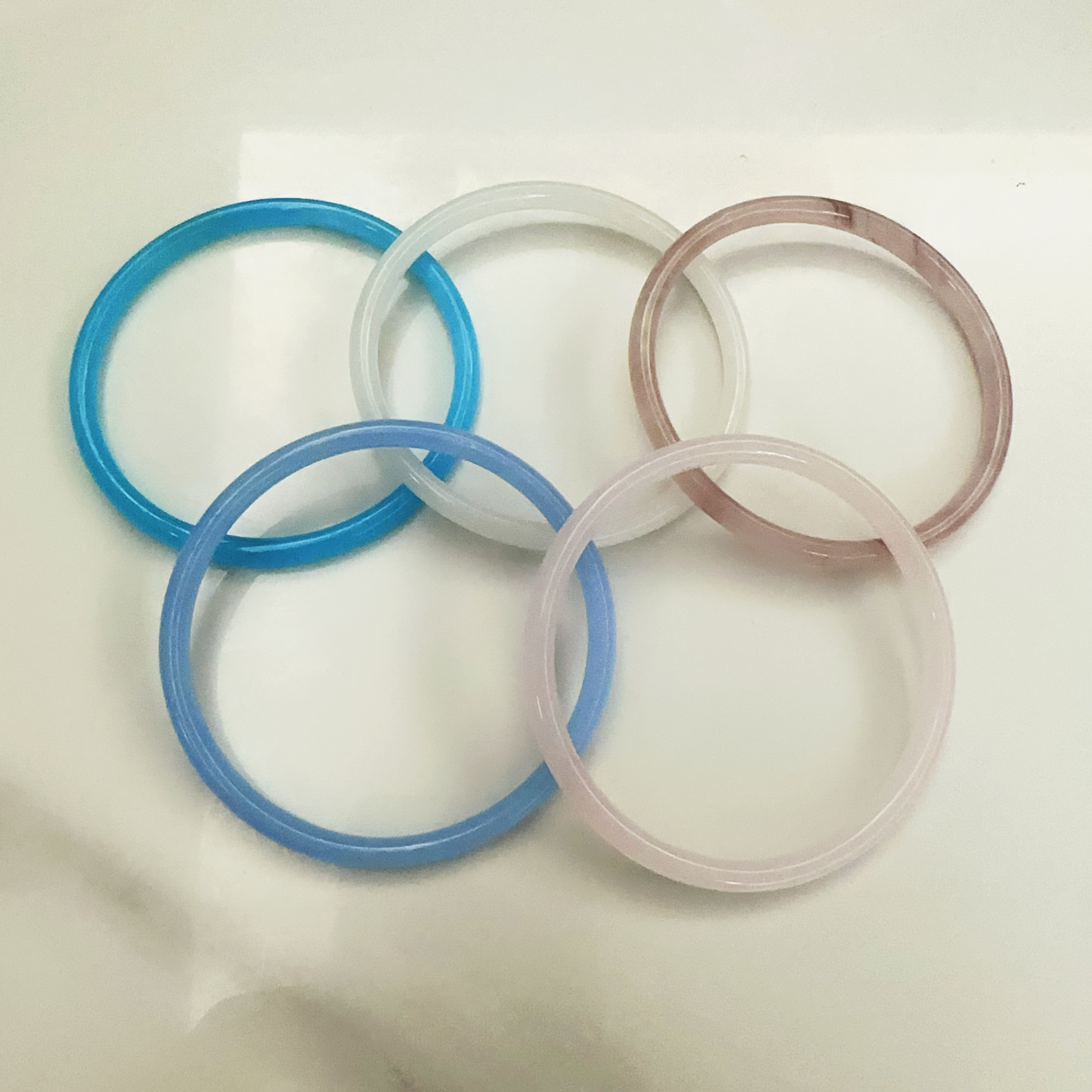 非金属玻璃手镯 叮当手镯圆圈口59-60mm手工制品