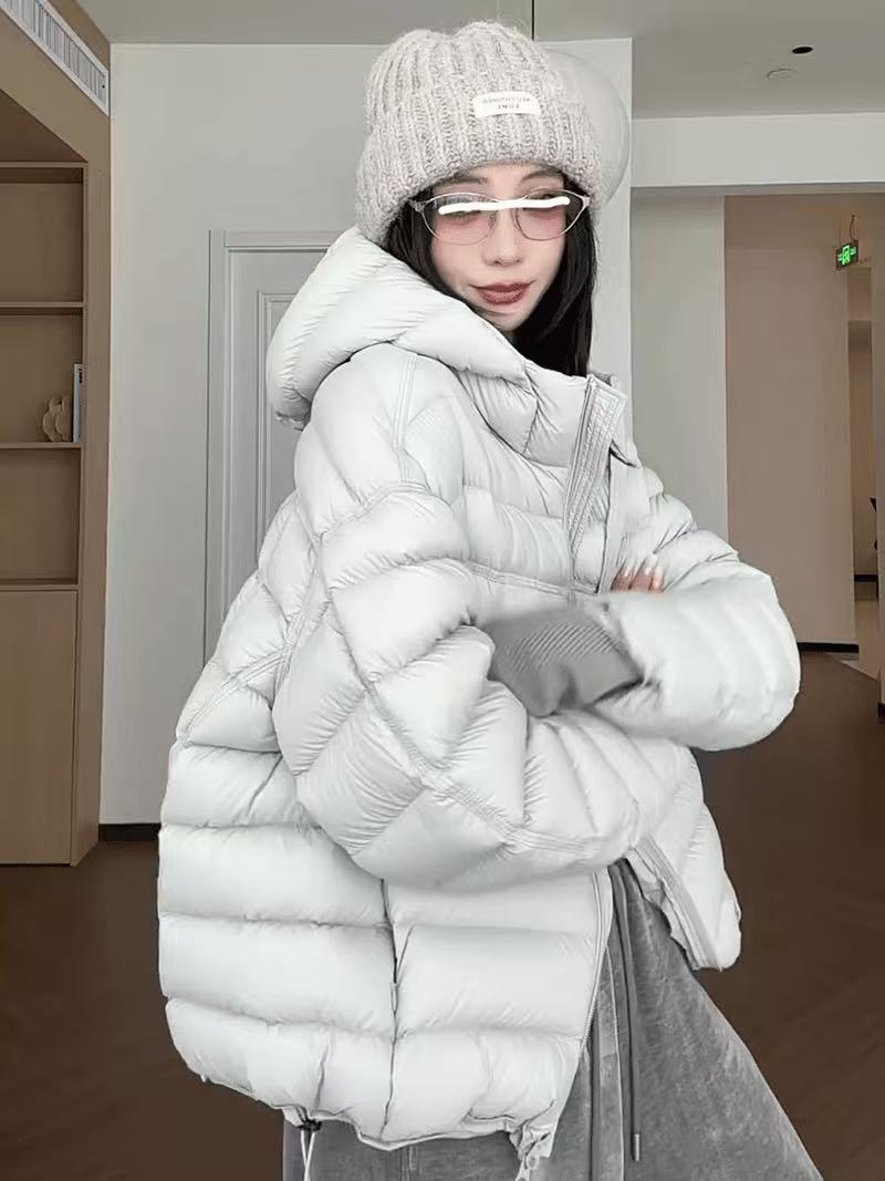 排骨泡芙羽绒服女轻薄短款2025冬季新款韩版防寒连帽时尚爆款外套