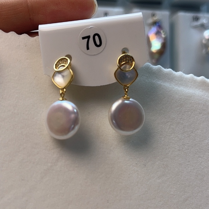 淡水珍珠吊坠(不含链)银S925镶嵌