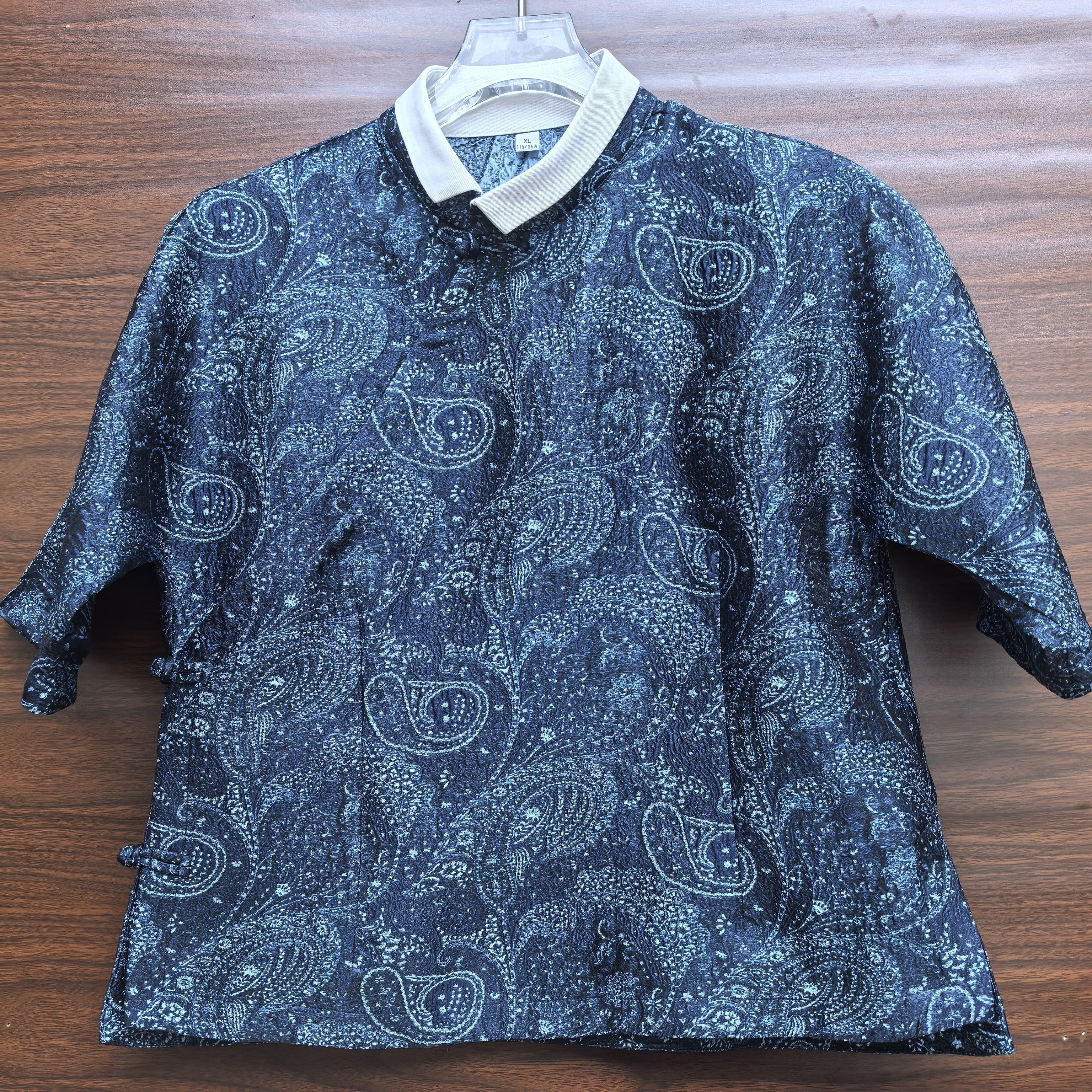 91212黄姐定制新中式国风刺绣偏襟衬衫(衣长58)