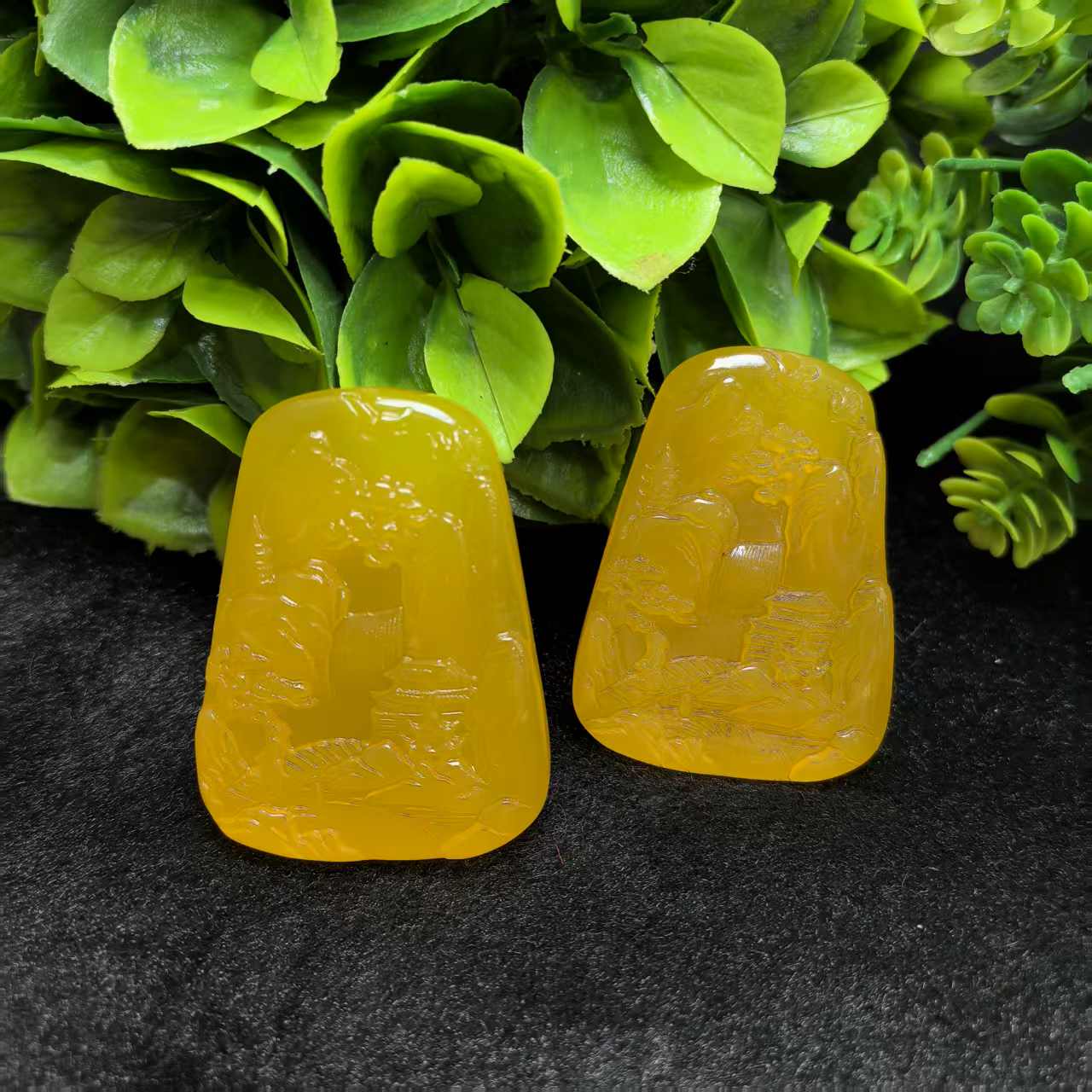 S7922-天地玄黄丹珠玉玛瑙山水牌吊坠-配珠链-多样性发货只发一件