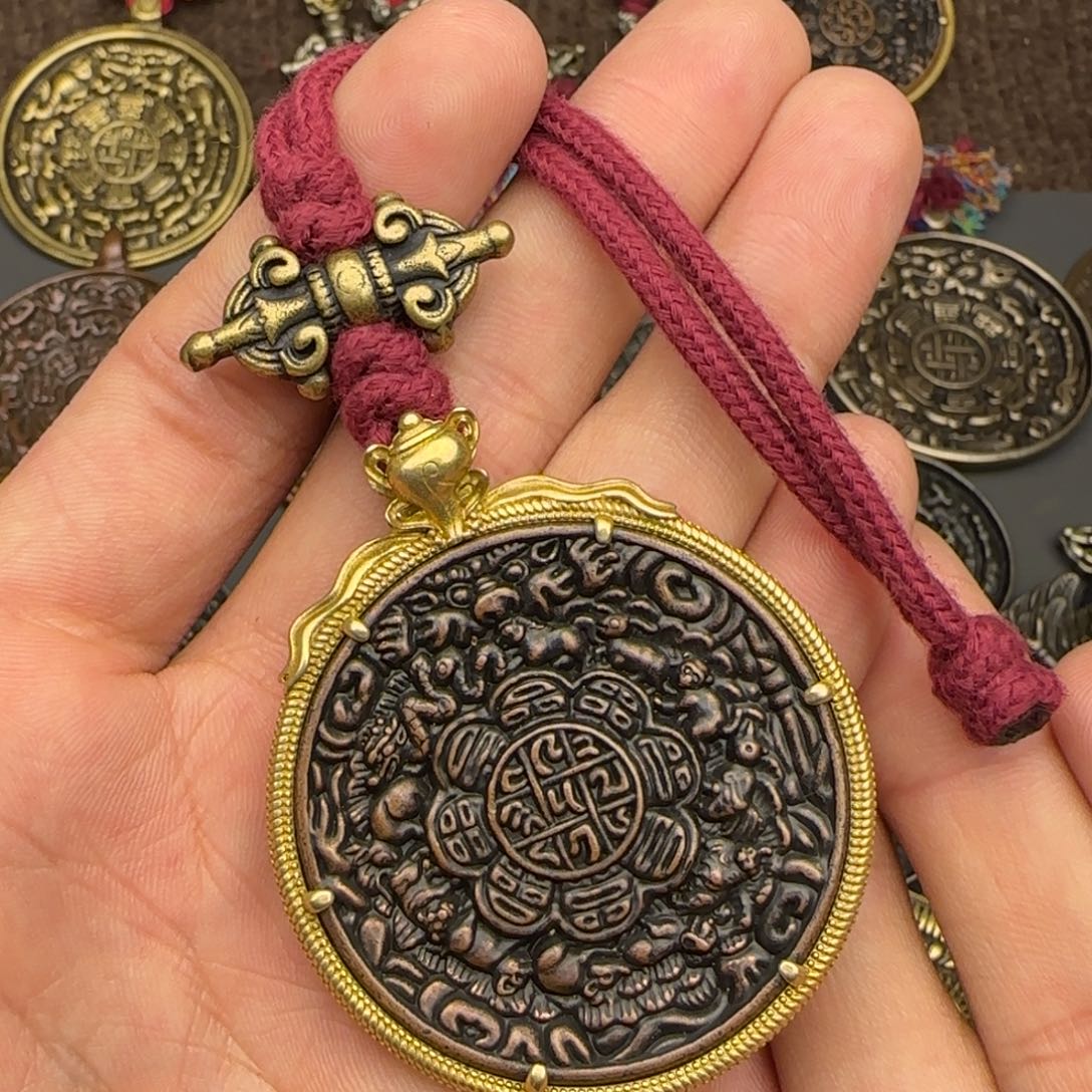 老铜九宫牌吊坠喜欢的来