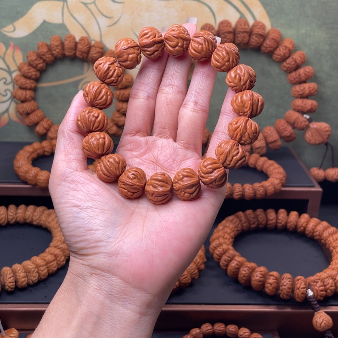 科***哥桃核手串18蟠龙爆肚