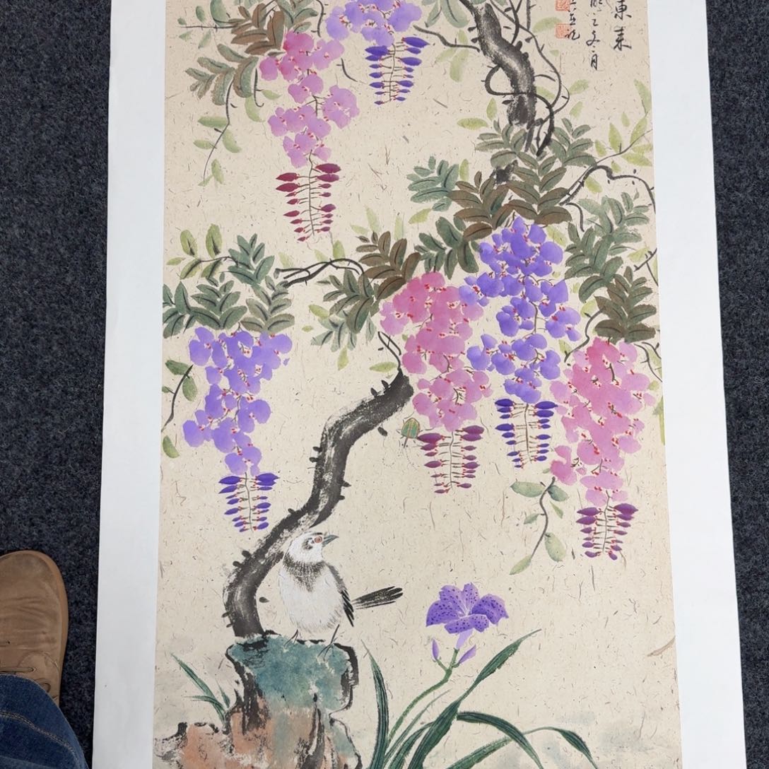 国画纯手绘山水花鸟作品