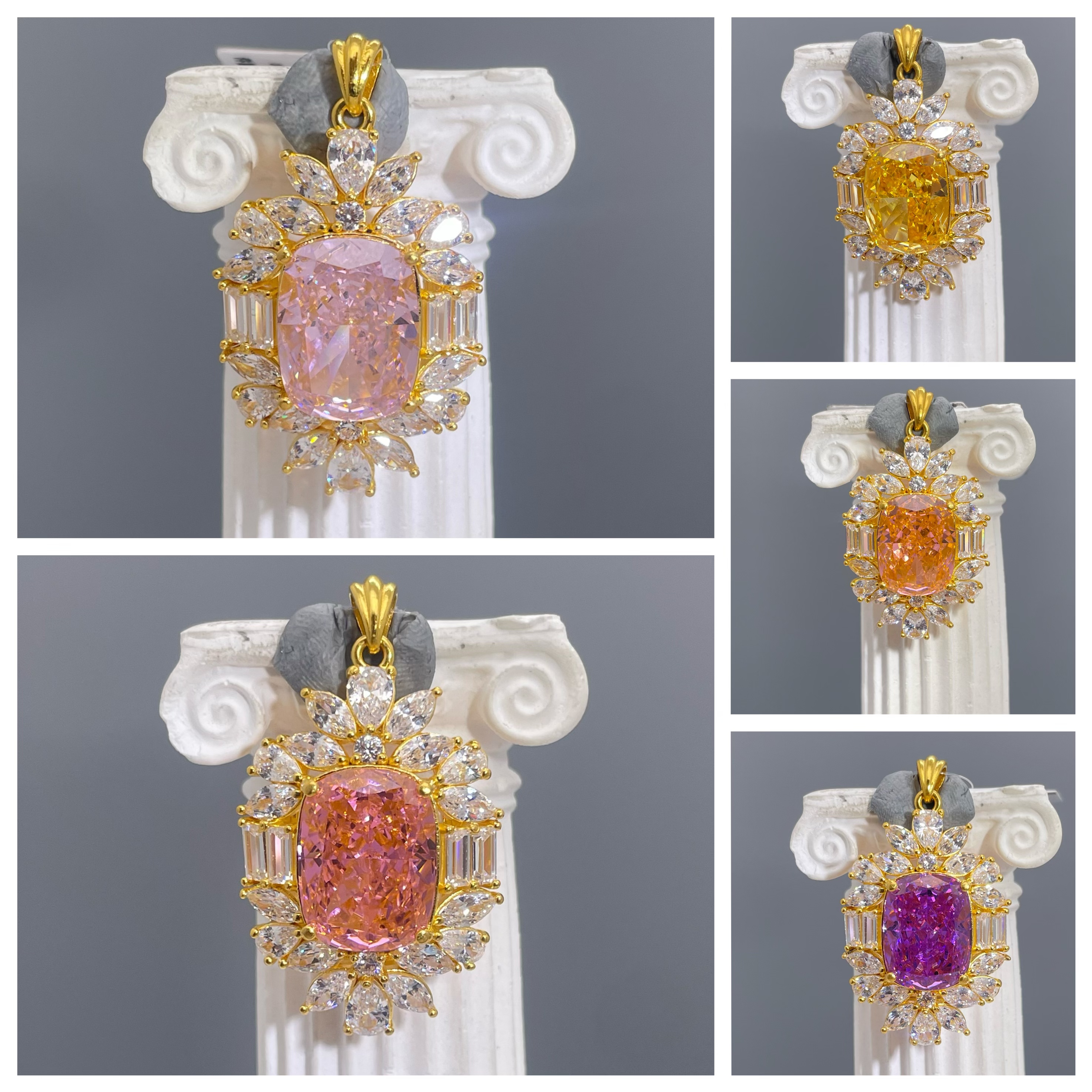 欧美轻奢吊坠—足金999镶嵌糖塔吊坠4.73-5.05克净金重