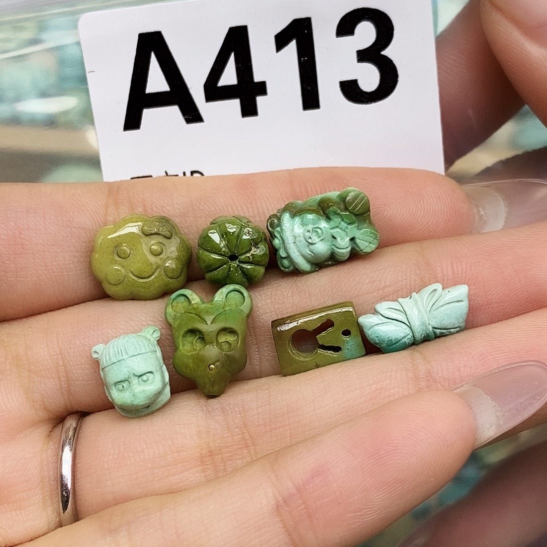 氧***纤绿松石未镶嵌配饰