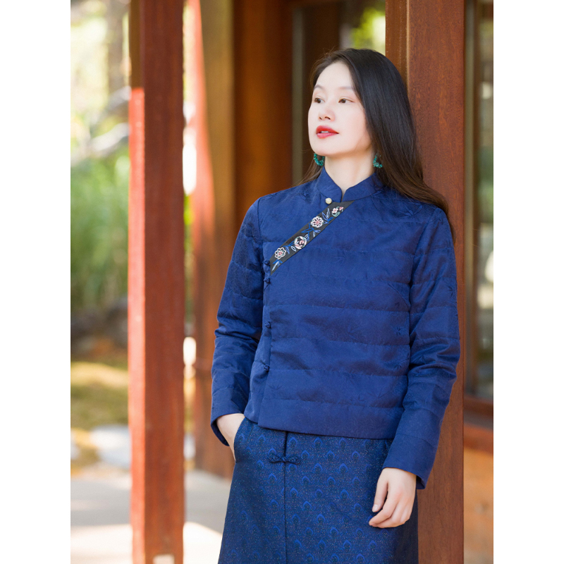 蘭襟【春茶】绞罗香云纱立领盘扣手绣外套上衣复古文艺