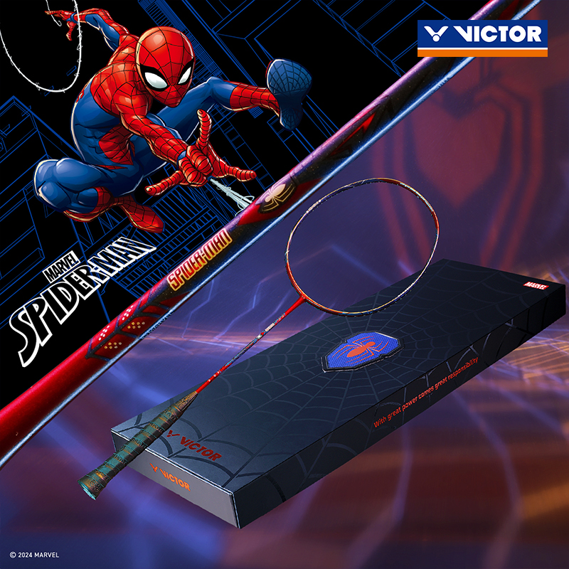 正品VICTOR胜利羽毛球拍蜘蛛侠联名款限量礼盒SPIDER-MAN