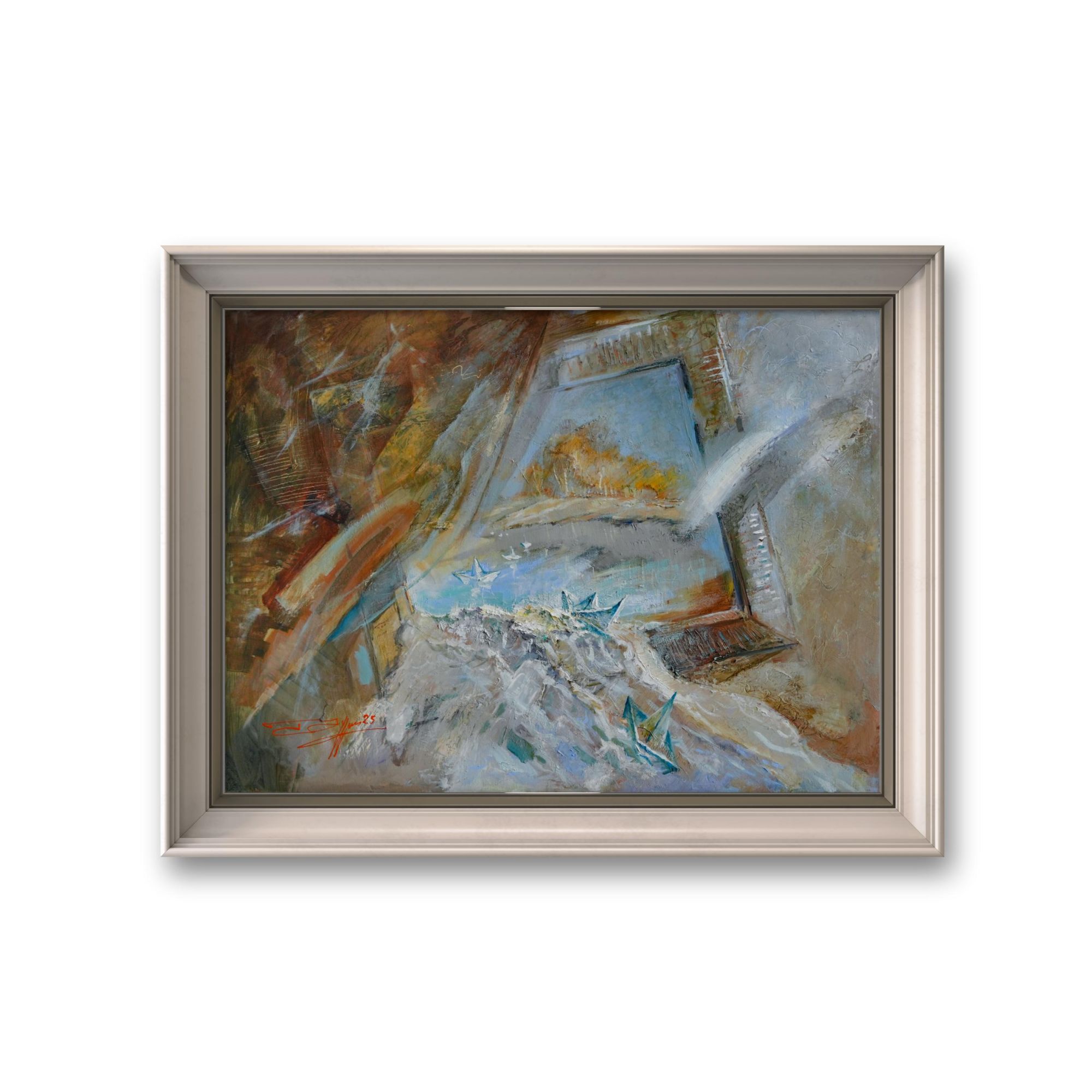 D37.31俄罗斯原创手绘布面油画丘尔辛《远航》60*80cm 2025年客厅