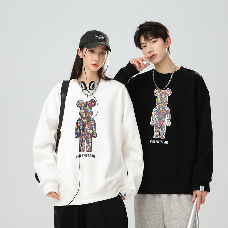 Violentbear/暴力熊秋冬时尚保暖圆领外套男女百搭休闲情侣装卫衣
