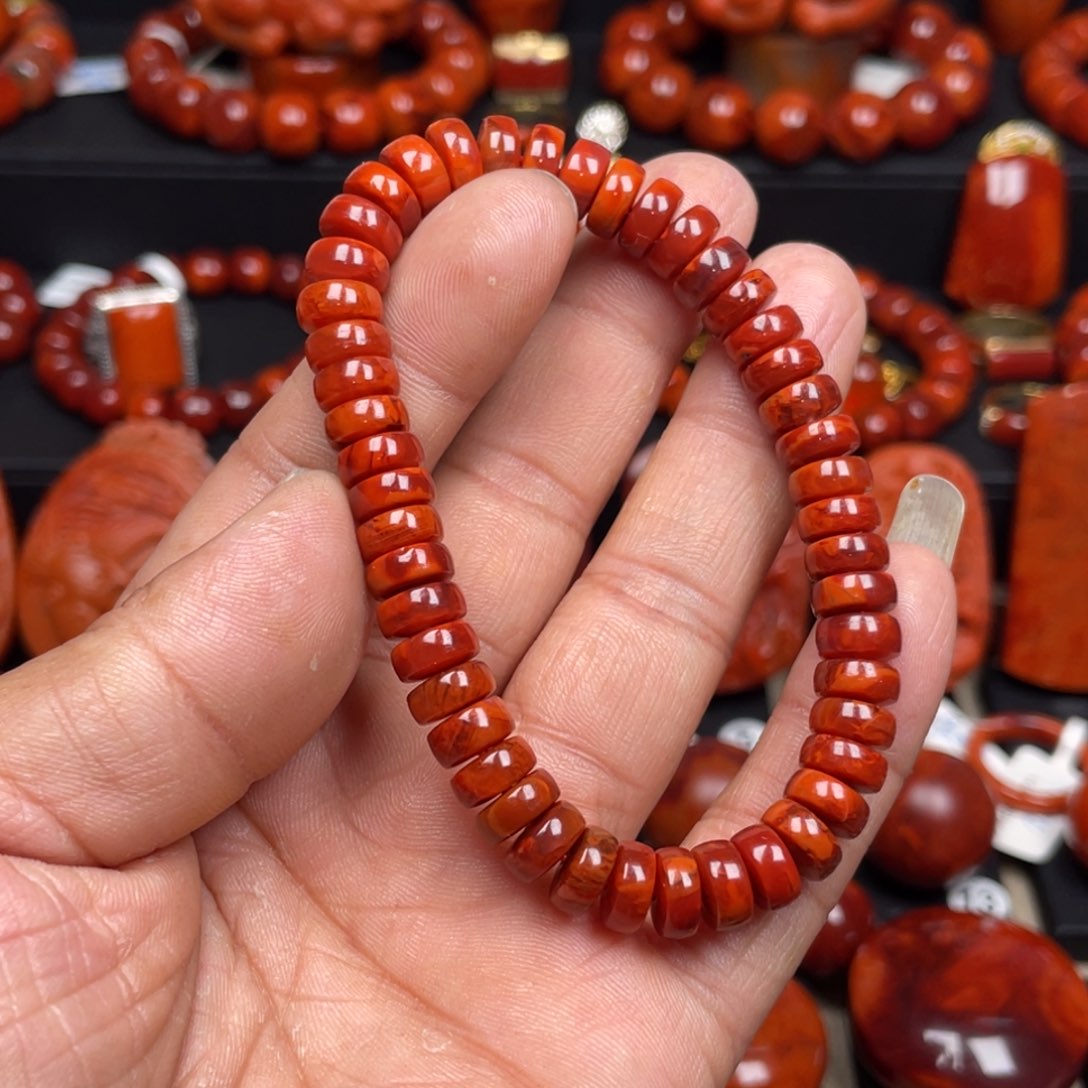 南红玛瑙珠宝奇石未镶嵌单圈8