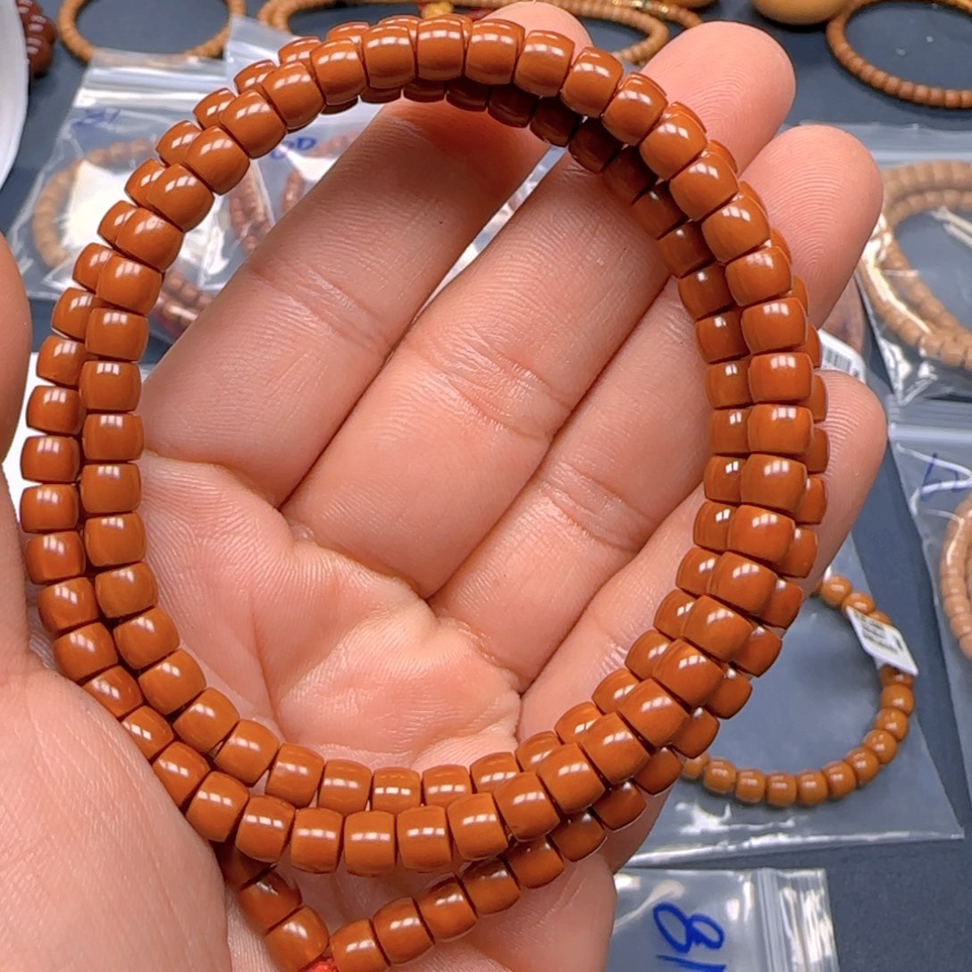 手串橄榄核老挝S+级核尖直切尺寸6×130颗福利