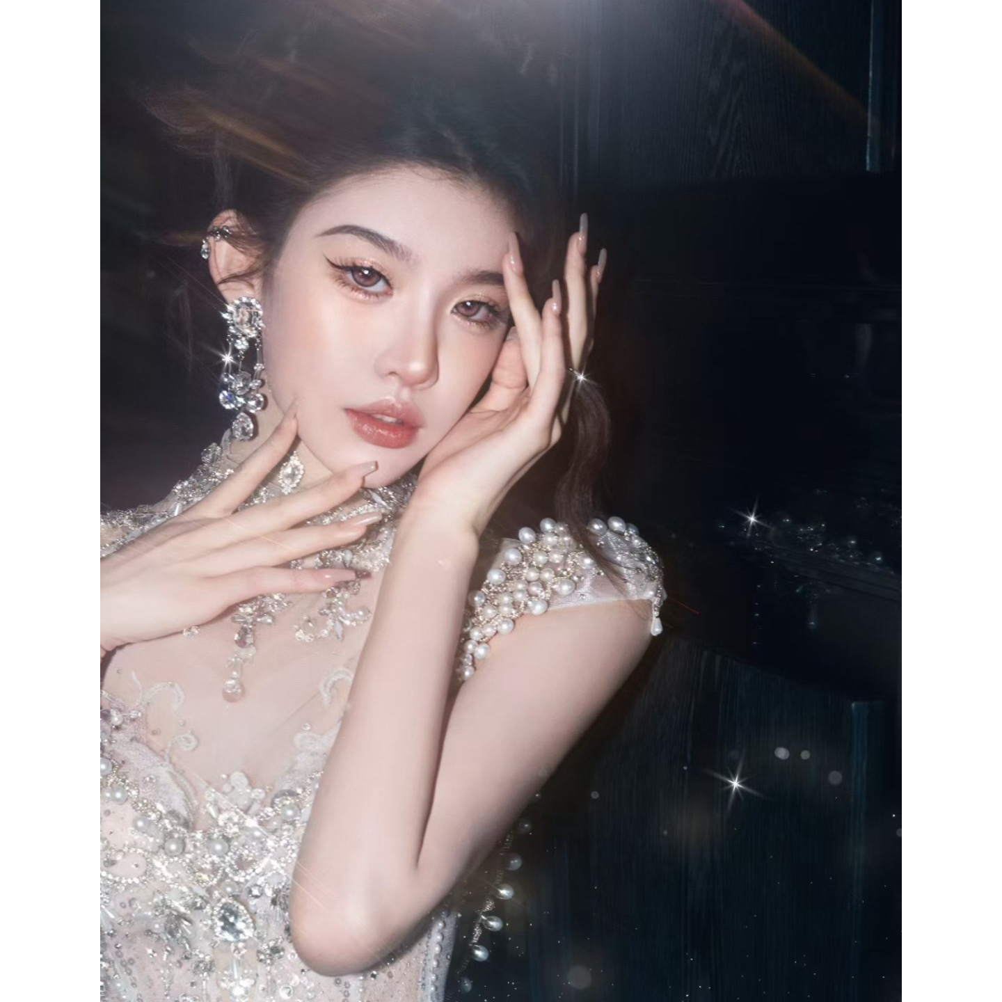 南一｜刘超老师 同款定制 千金感爆闪水钻耳夹