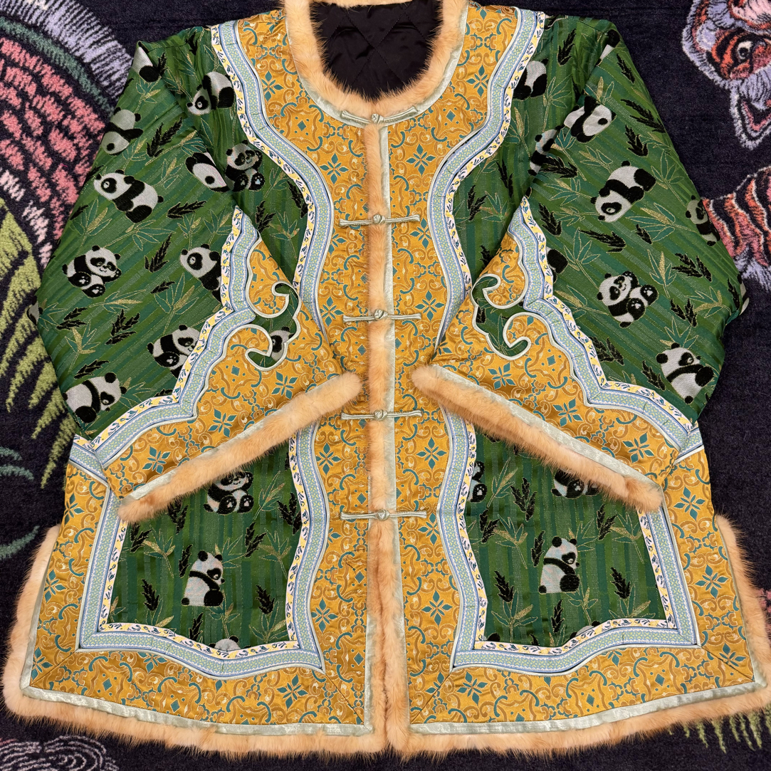 【熊猫抱竹】波浪款漳缎