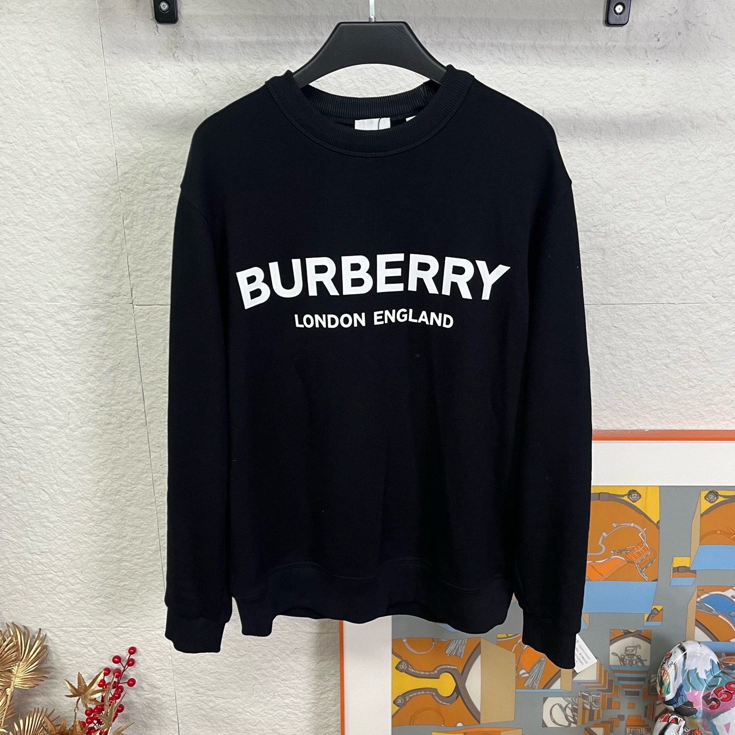 未使用 BURBERRY/博柏利 胸口logo印花卫衣/S码/2512244