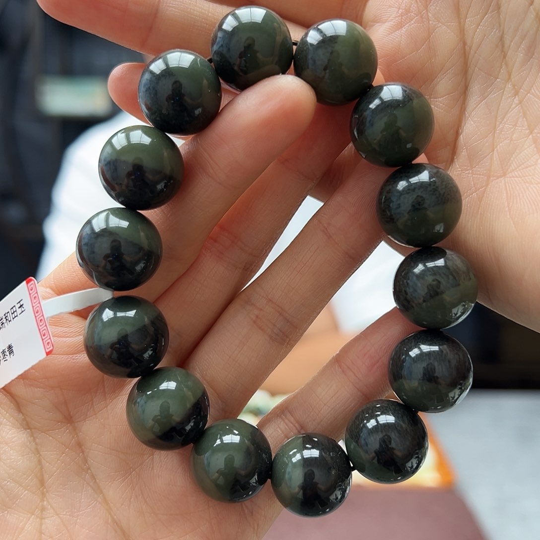 手链未镶嵌和田玉16沙枣青