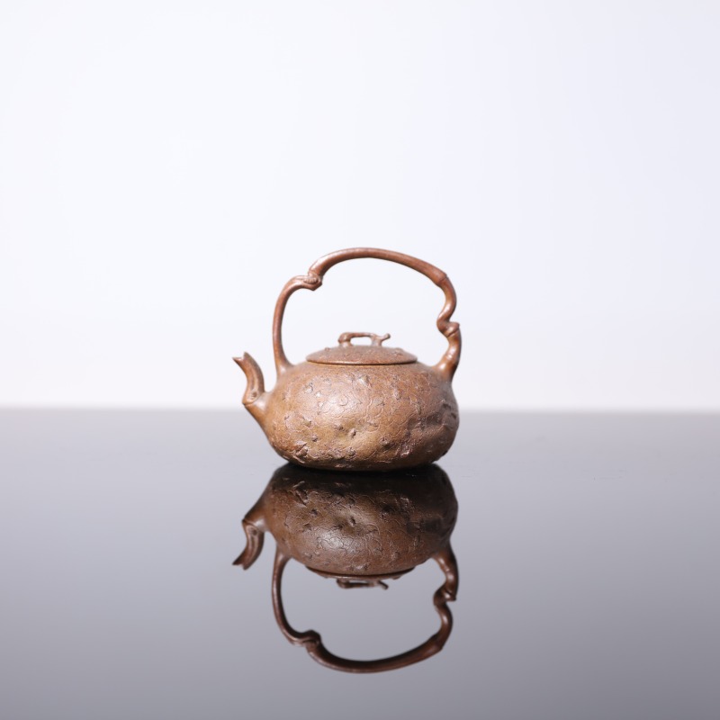 【前墅龙窑丨竹韵提梁】范立娣·羡砂 段泥 约100CC 紫砂壶