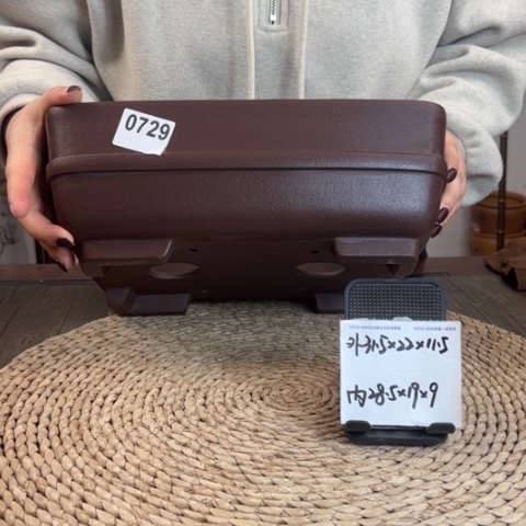 紫砂花盆紫玉金砂宽带大号长方0729