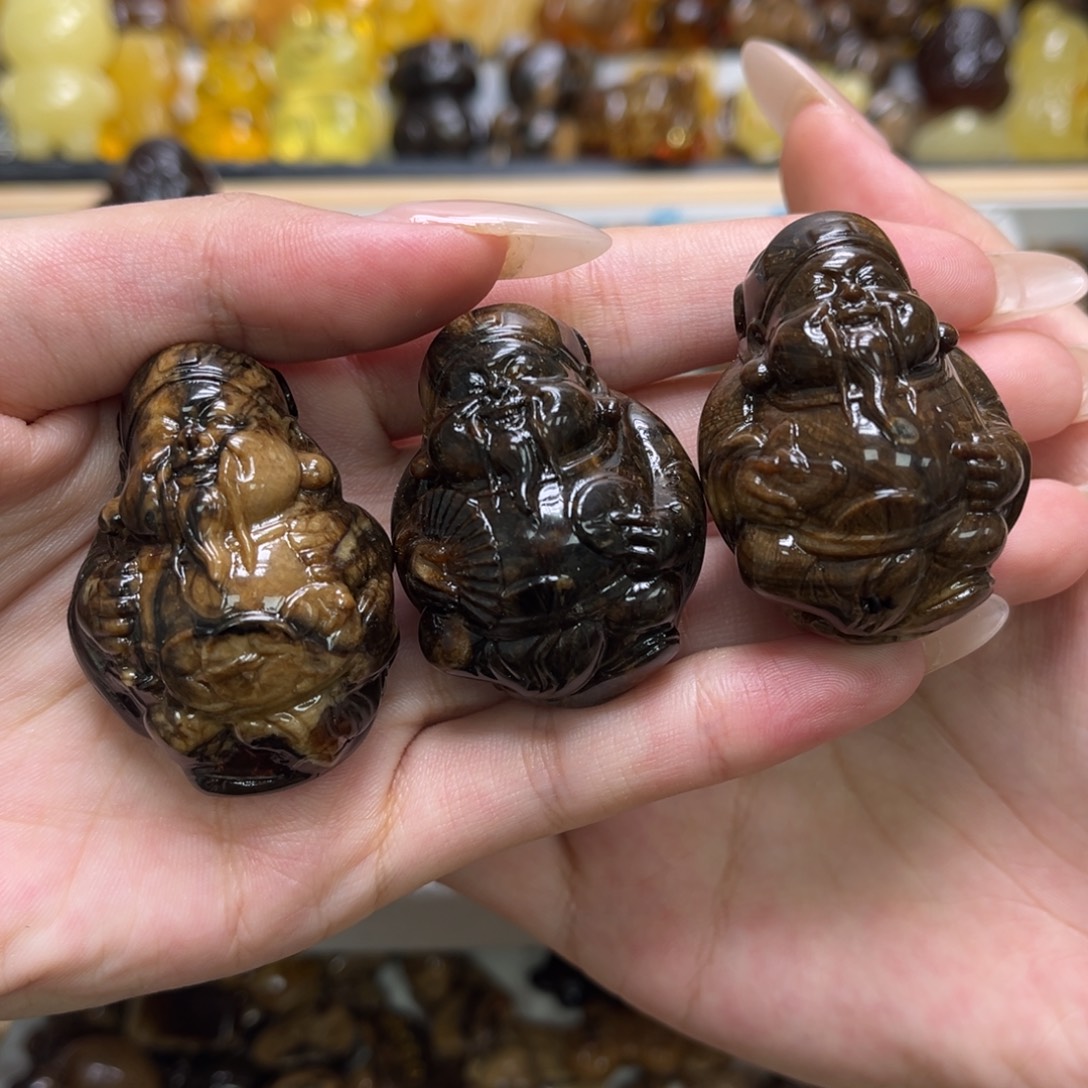 琥珀未镶嵌裸石天然琥珀根珀财神爷